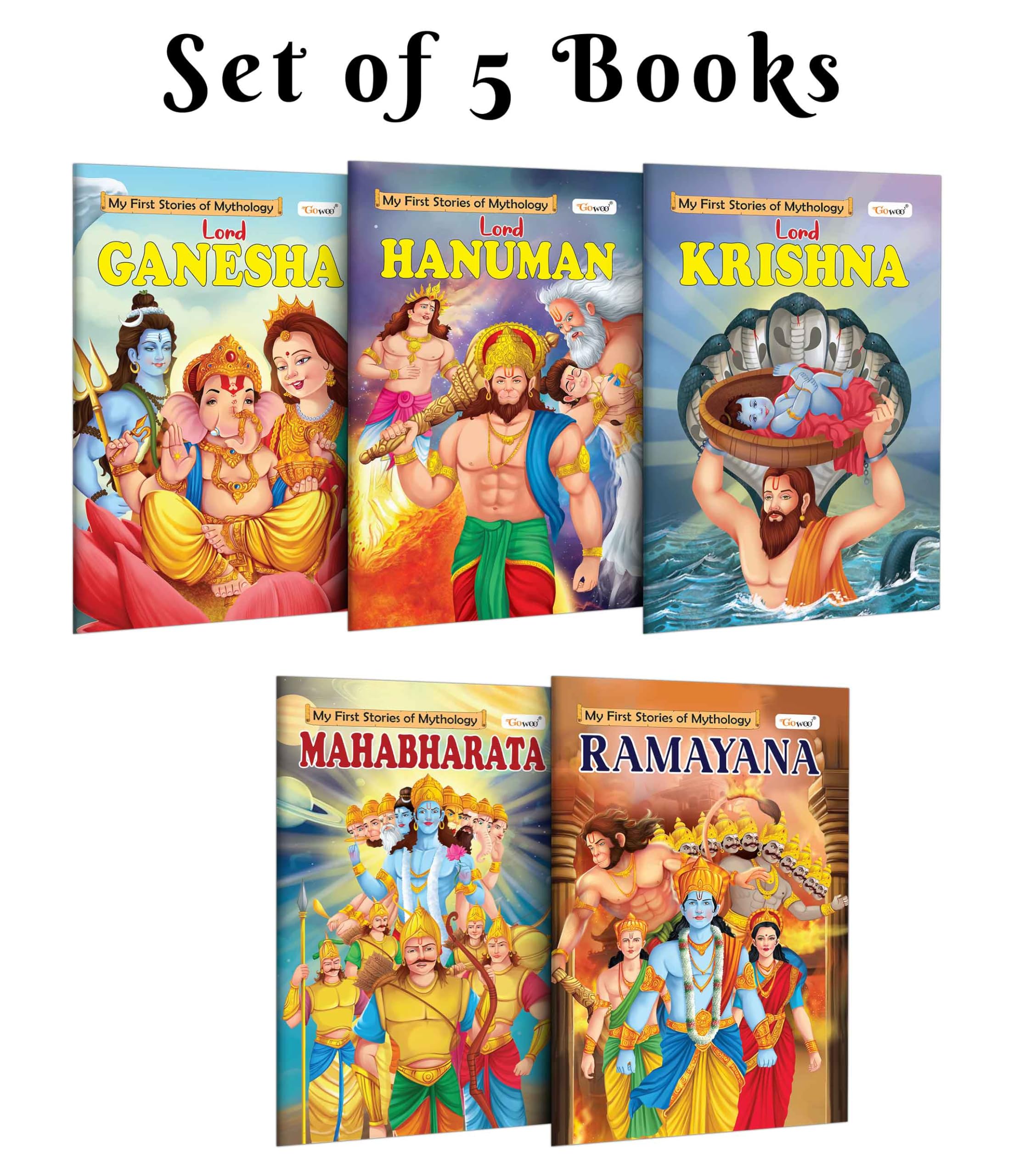 Ganesha, Hanuman, Krishna, Mahabharat and Ramayan  My First Mythology Story : mythology learning set for kids, devotional stori
