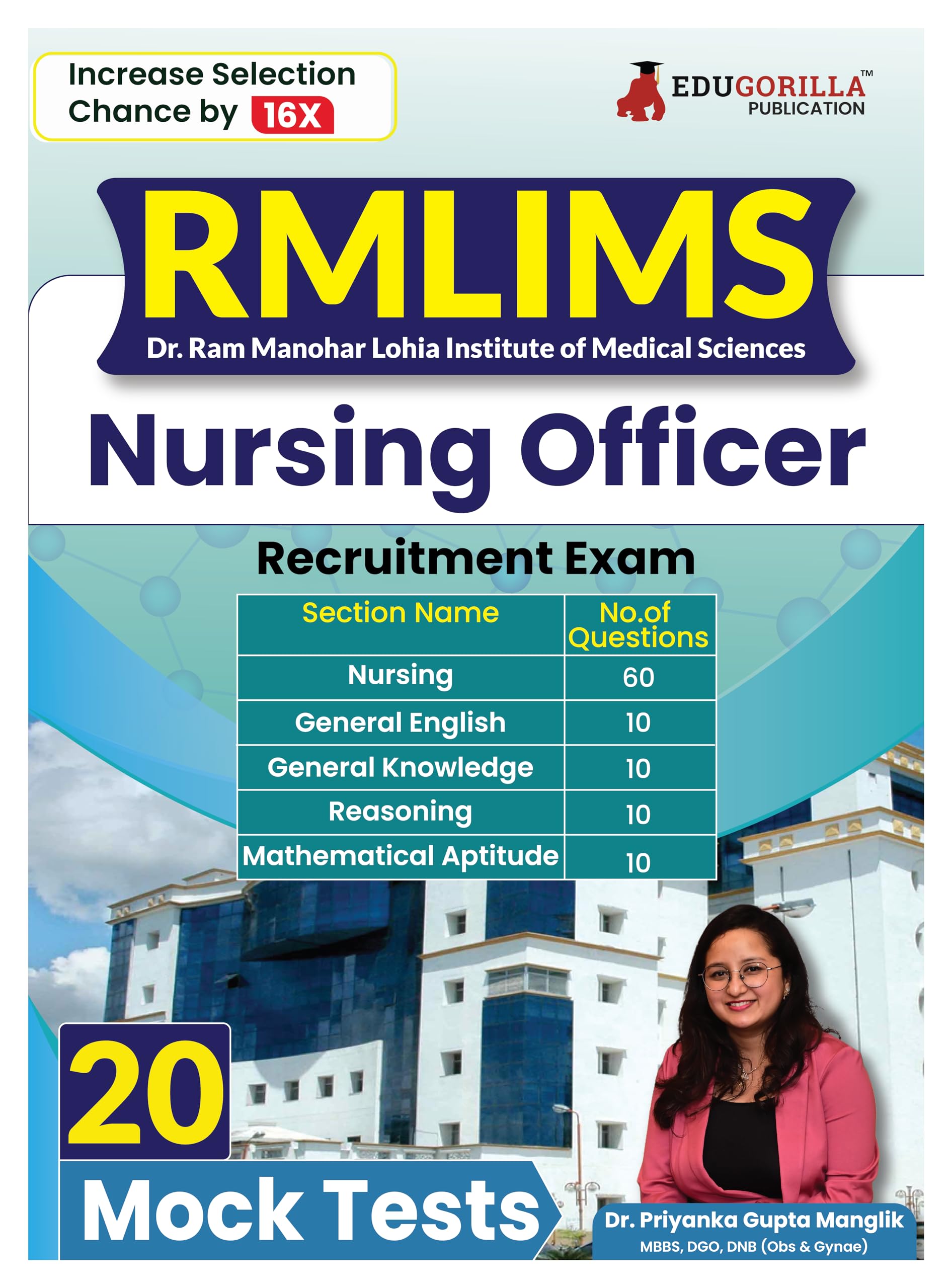 Rmlims Nursing Officer Recruitment Exam Prep Book 2024 (English Edition) | 20 Full Length Mock Tests (2000 Solved Mcqs) With Fre