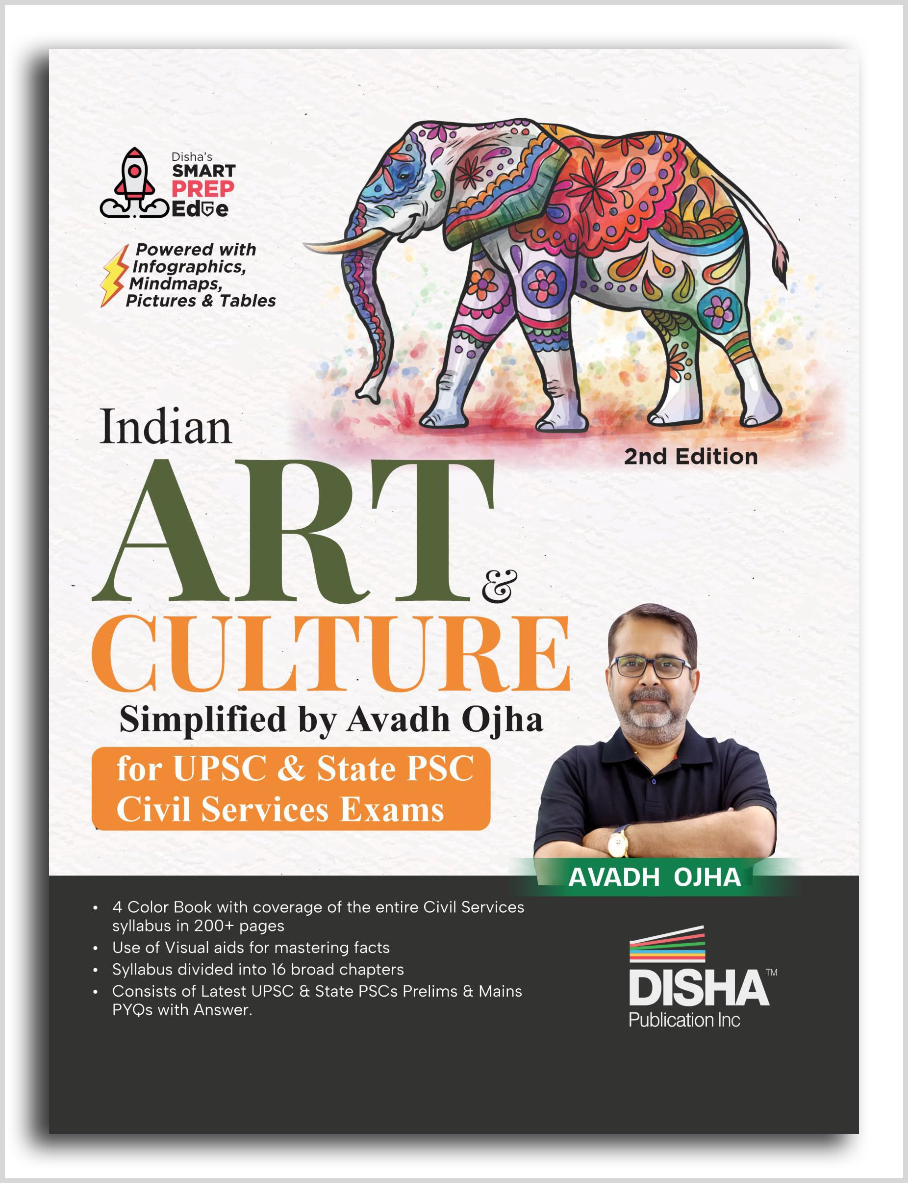 Disha Indian Art & Culture Simplified By Avadh Ojha For Upsc & State Psc Civil Services Exams 2Nd Edition | 4 Color Book Powered