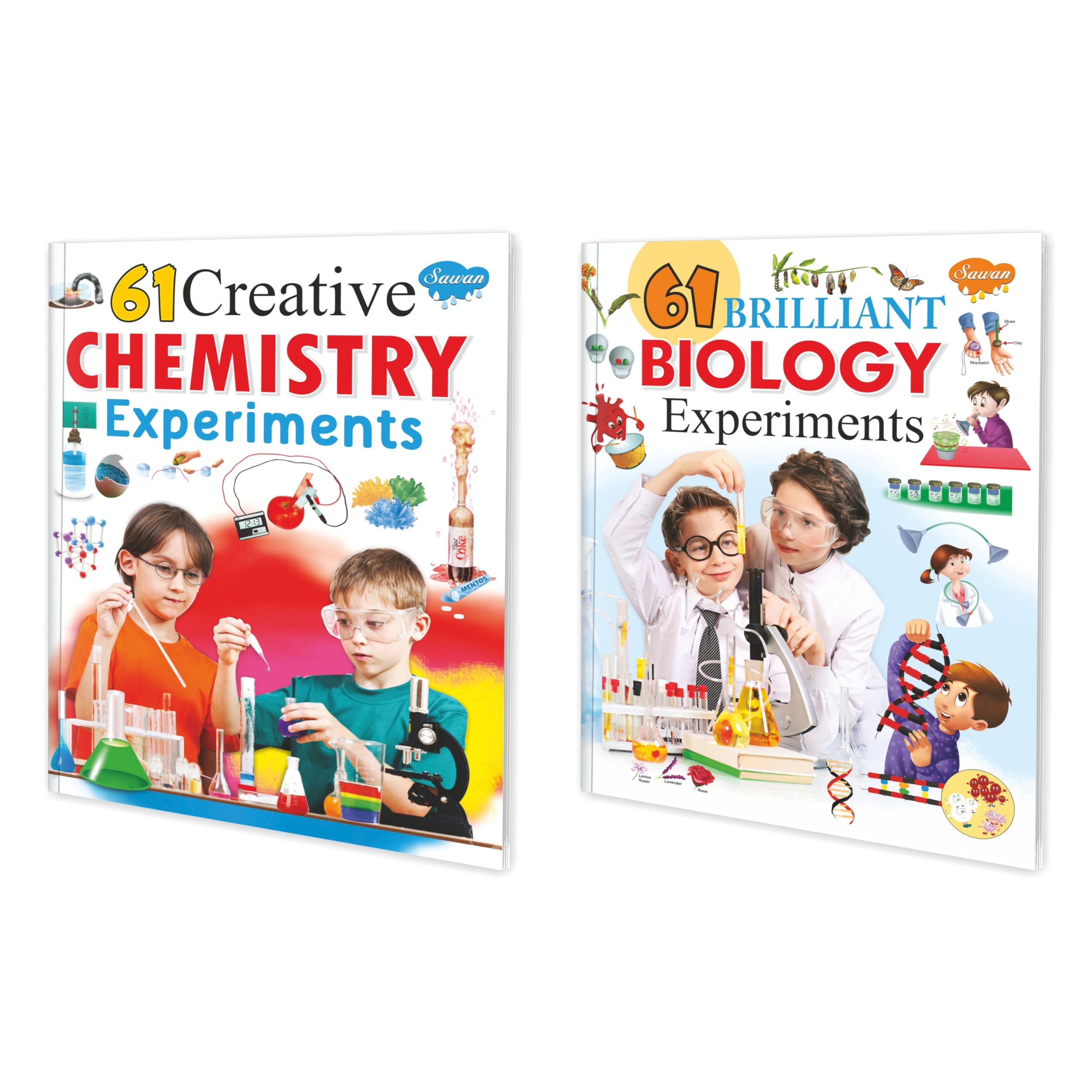 61 Creative Chemistry Experiments | 61 Brilliant Biology Experiments | Pack Of 2 Books