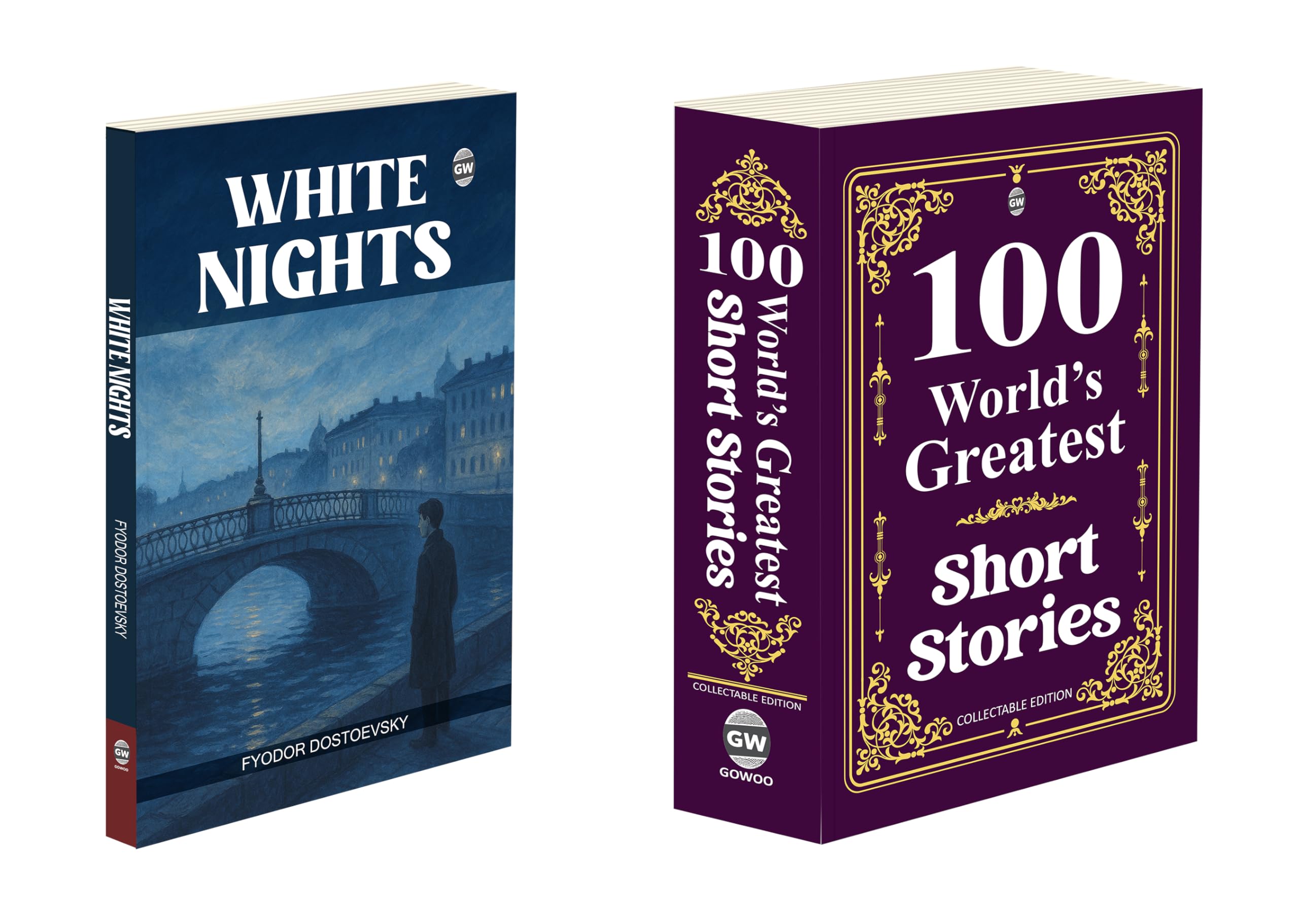 100 Worlds Greatest Short Stories (Collectable Edition), white Nights : Emotional Solitude Story, Timeless Short Story for ad