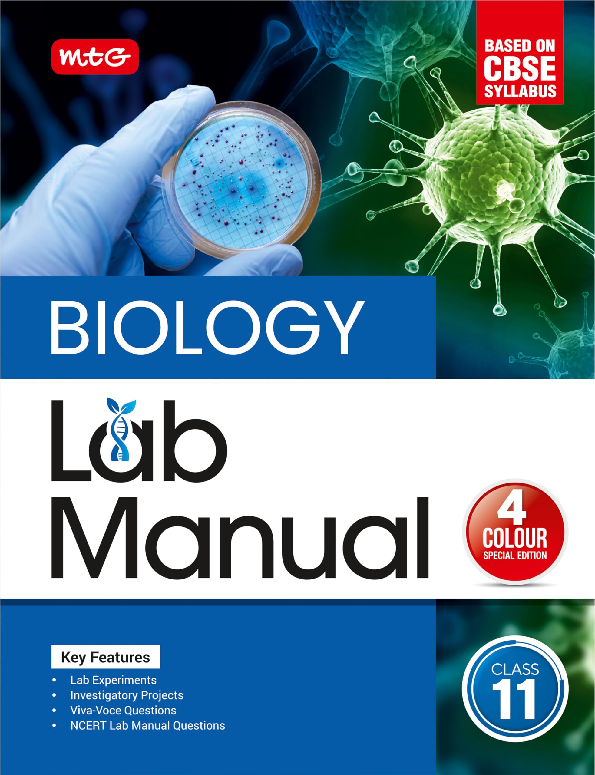 MTG Lab Manual Class 11 Biology Book | Based on CBSE Syllabus | Lab Experiments, VivaVoce Question & NCERT Lab Manual Question 