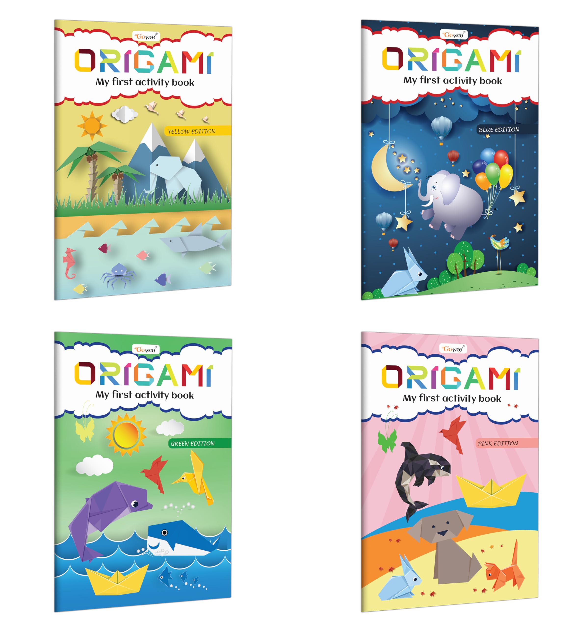 My First Activity Book  Origami (Blue, Yellow, Pink and Green Edition) : Activity Book For Children, PaperFolding art book, Cr