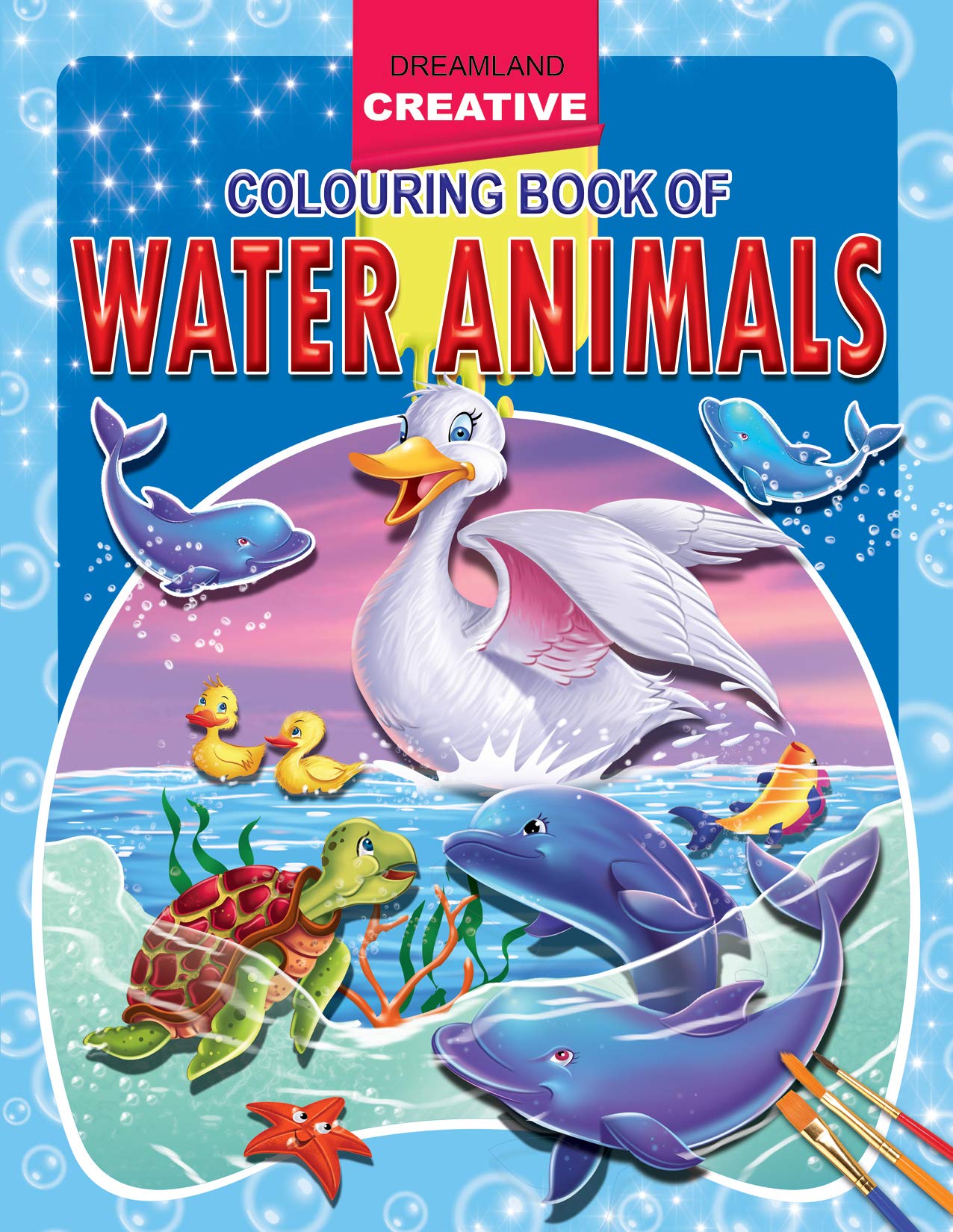 Creative Colouring  Water Animals | Fun Colouring Book For Kids Age 16 | 16 Pages Of Bright, Simple Outlines Featuring Ducks, 