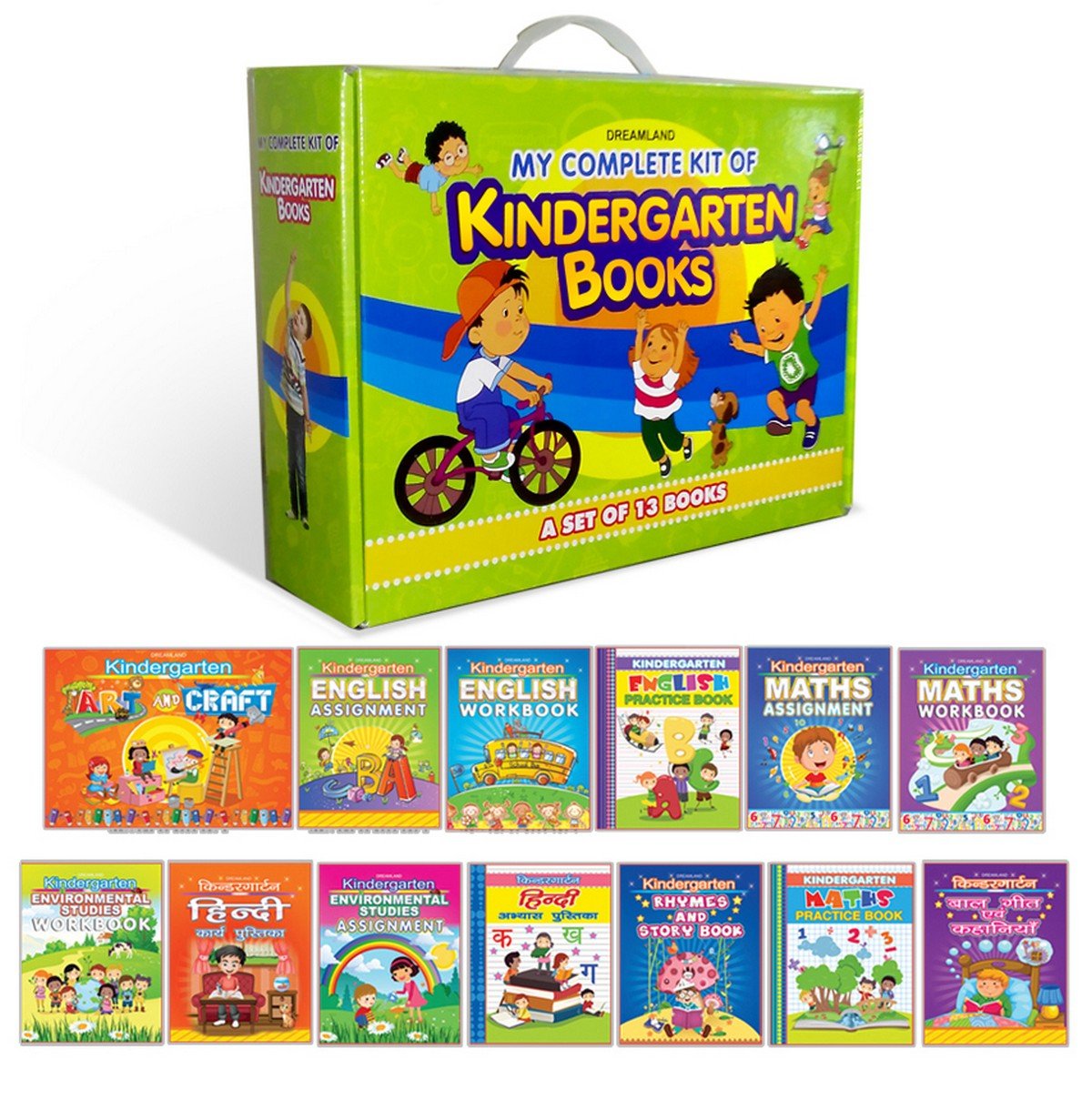 My Complete Kit of Kindergarten Books  13 Titles Learning Pack for Kids Ages 25 | Early Learning Set with English, Maths, Hind