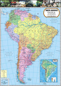 South America Political Map | Laminated | 70 x 100 cm