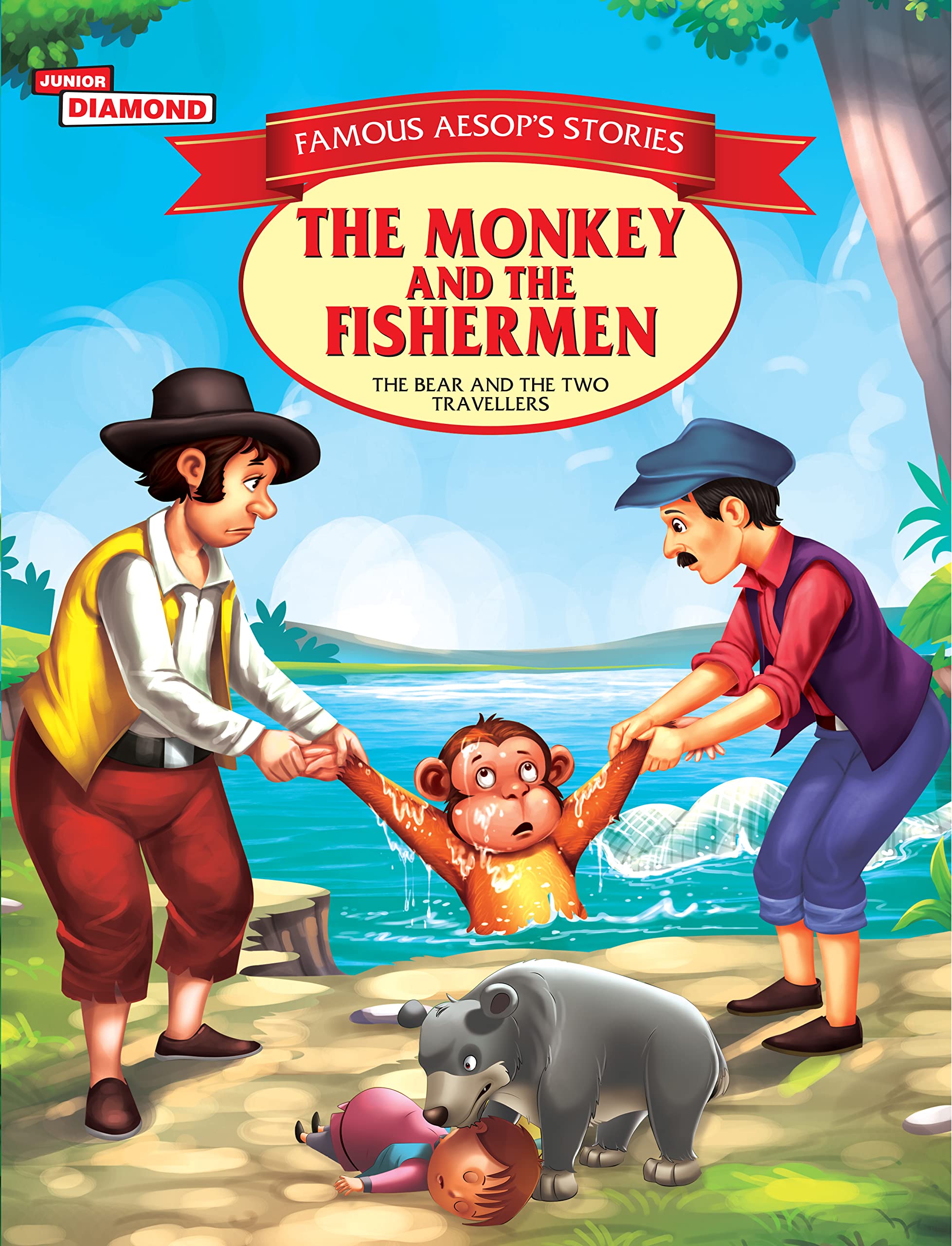The Monkey And The Fisher Men Story Book With Colourful Pictures For Children / Short Stories For Kids / Moral Story Books For K