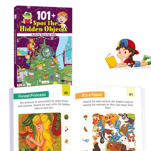 101+ Spot the Hidden Objects Activity Book for Kids : Spot and Learn with Pictures, Fun Activity Books For Children, Early learn