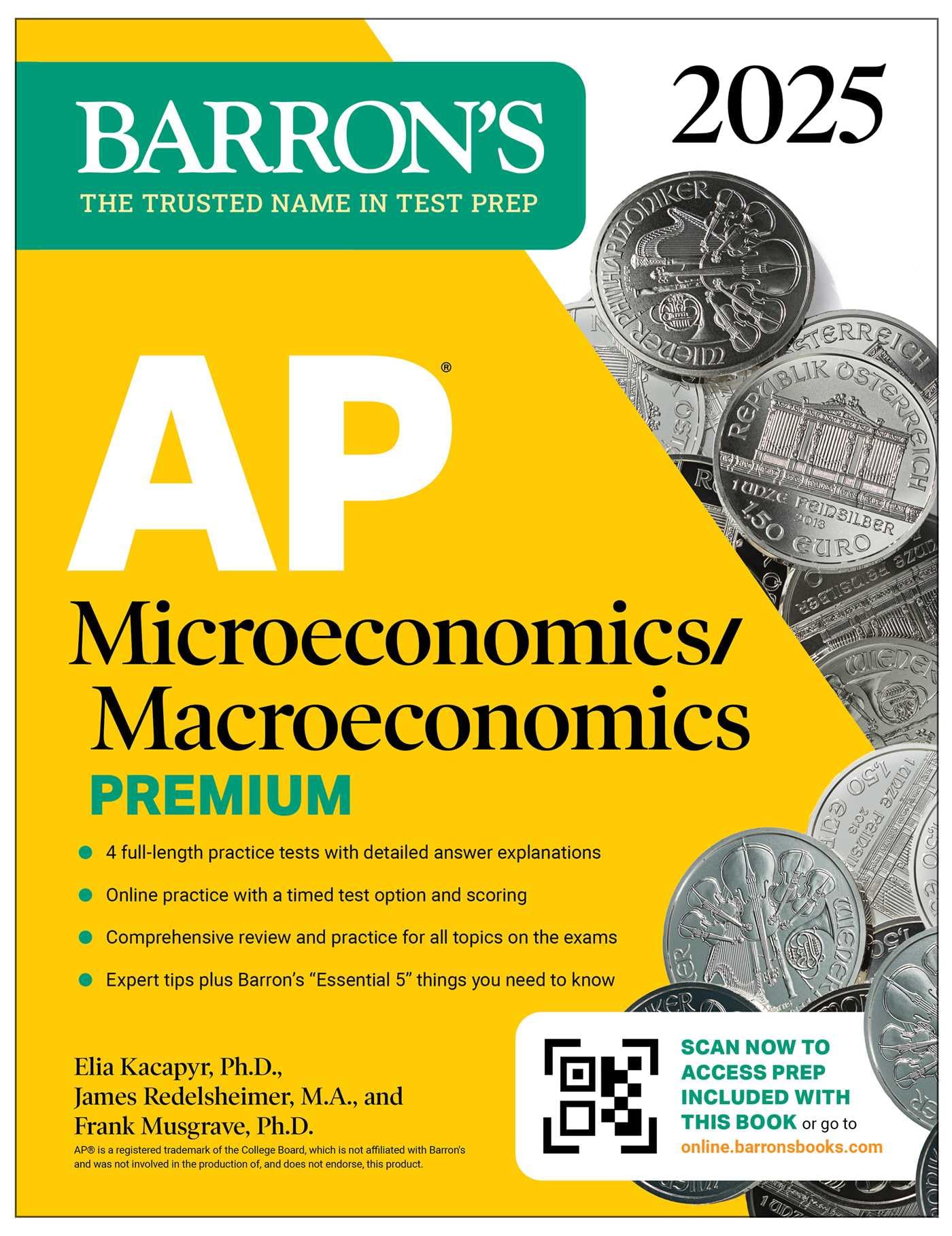 AP Microeconomics/Macroeconomics Premium, 2025: Prep Book with 4 Practice Tests + Comprehensive Review + Online Practice (Barron