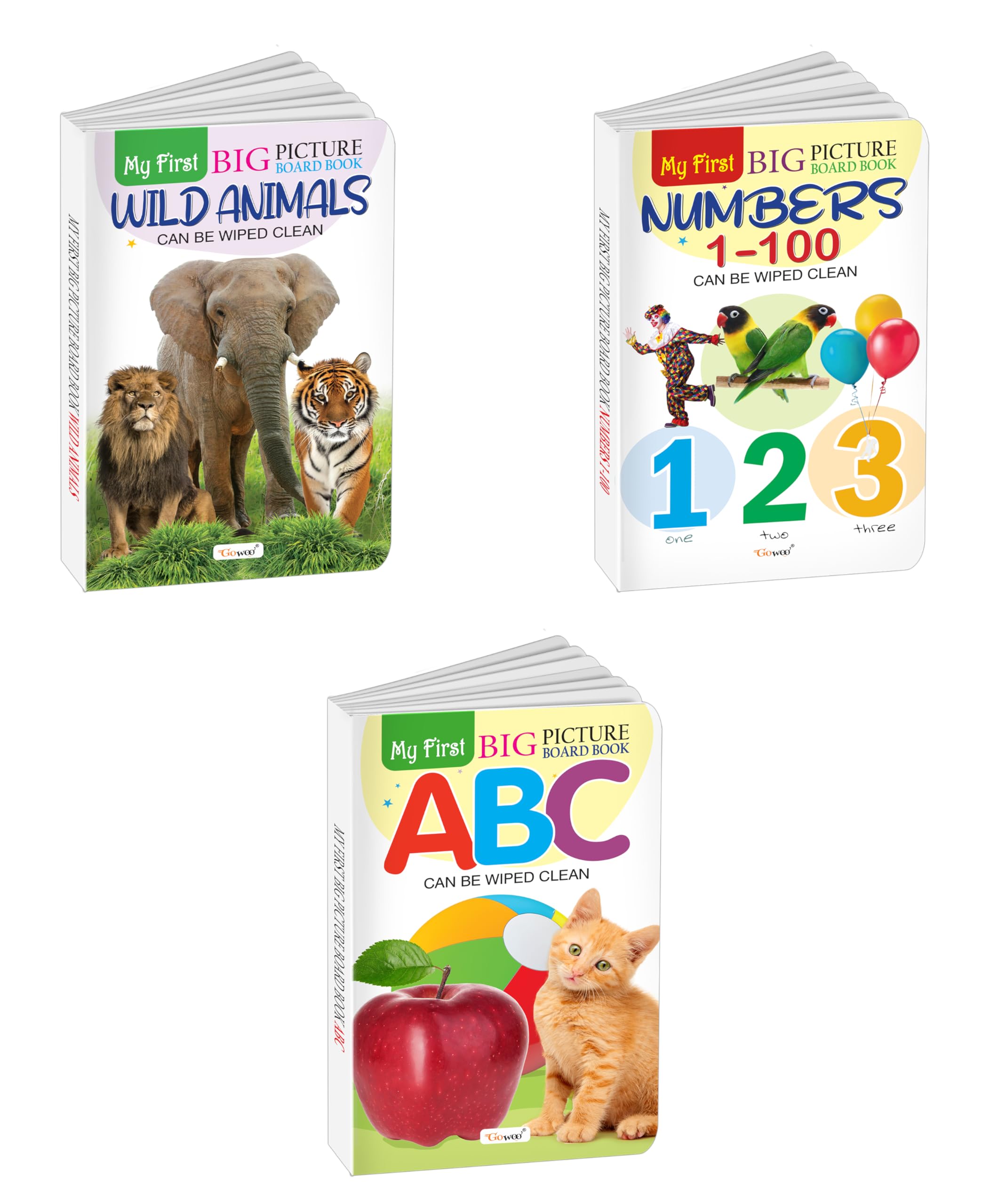 My First Big Picture Board Book ABC, Numbers 1100 and Wild Animals : Fun learning books for kids, Early education board books, 