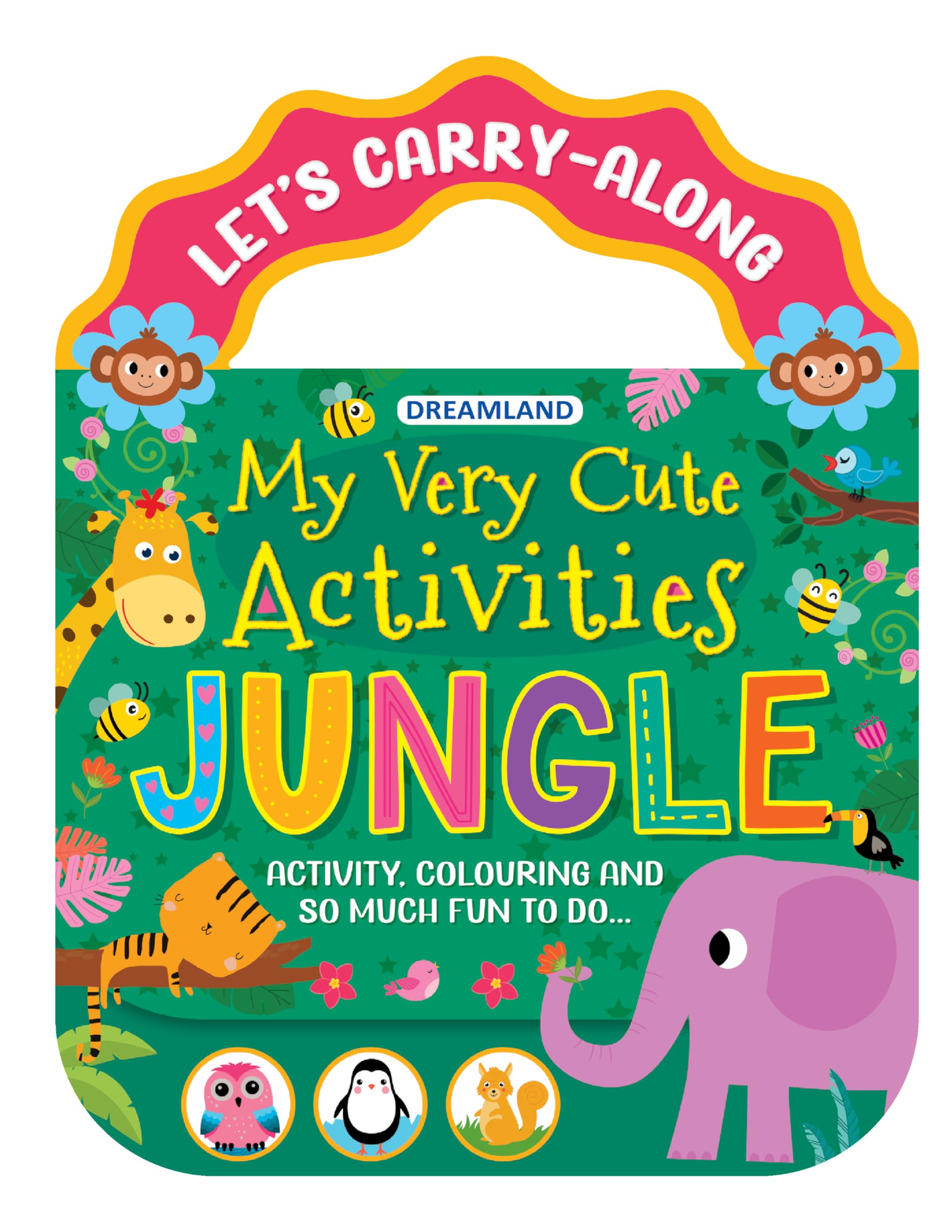 Jungle  LetS CarryAlong Activity & Colouring Book For Kids Ages 38 (My Very Cute Activities Series) | Fun JungleThemed Colou