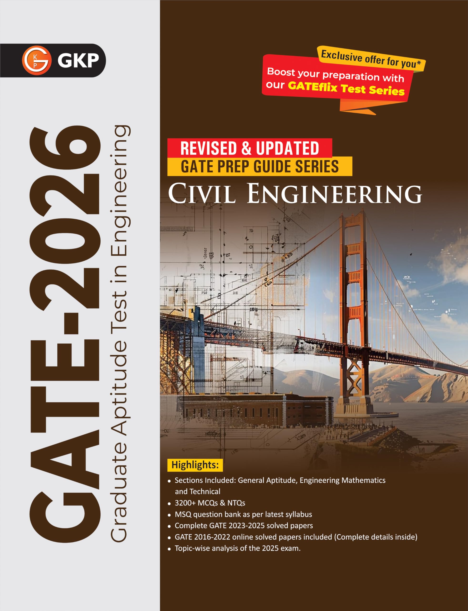 GKP GATE 2026 Civil Engineering Complete Guide | Master General Aptitude, Engineering Mathematics, Technical & Core Concepts | 3