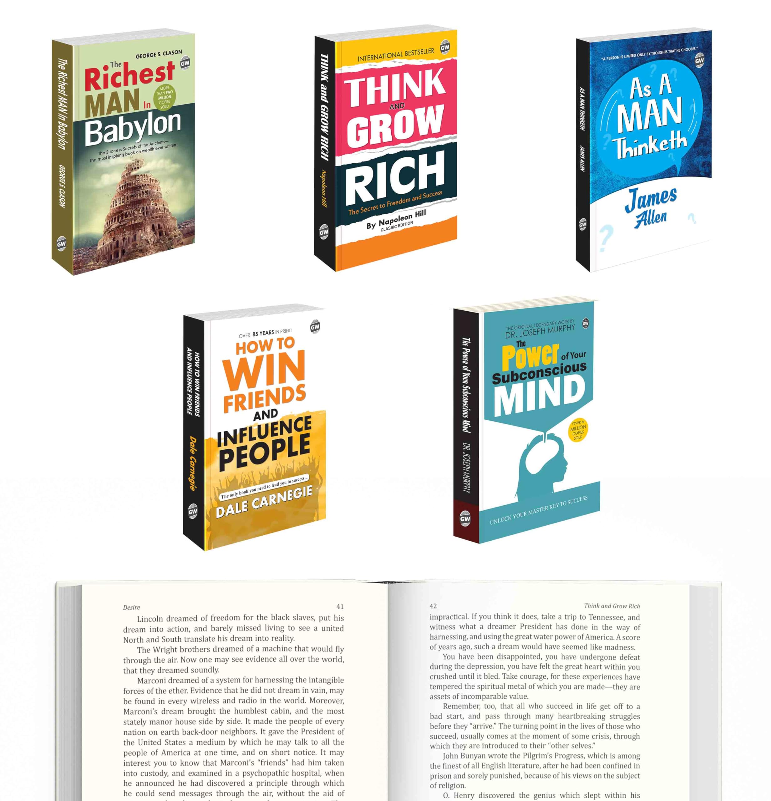 Greatest Books For Personal Growth & Wealth : How To Win Friends And Influence People, Think & Grow Rich, The Power Of Your Sub