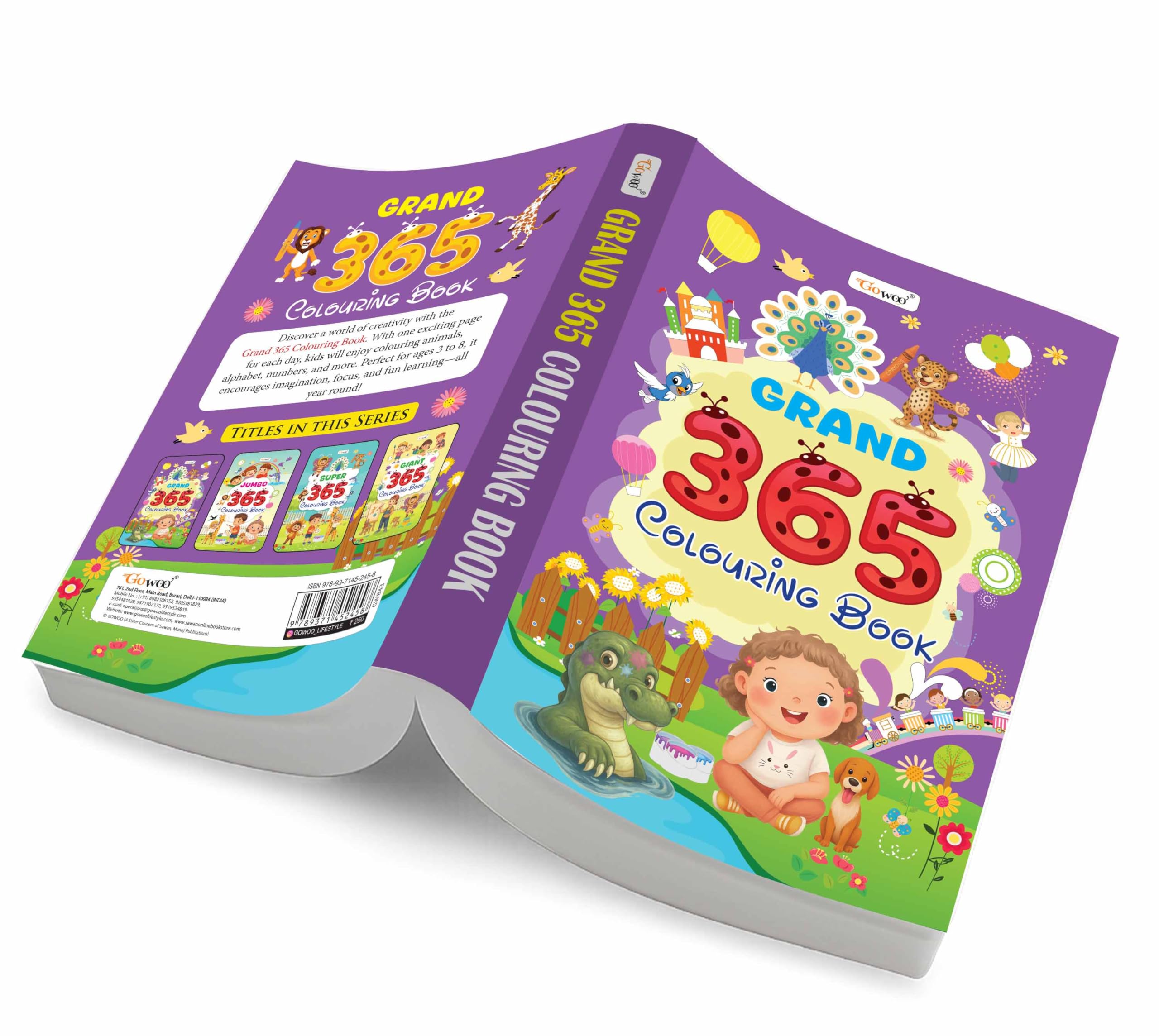 GRAND  365 Colouring Book : toddler fun colouring book, cognitive development colouring book, kids doodle colouring book
