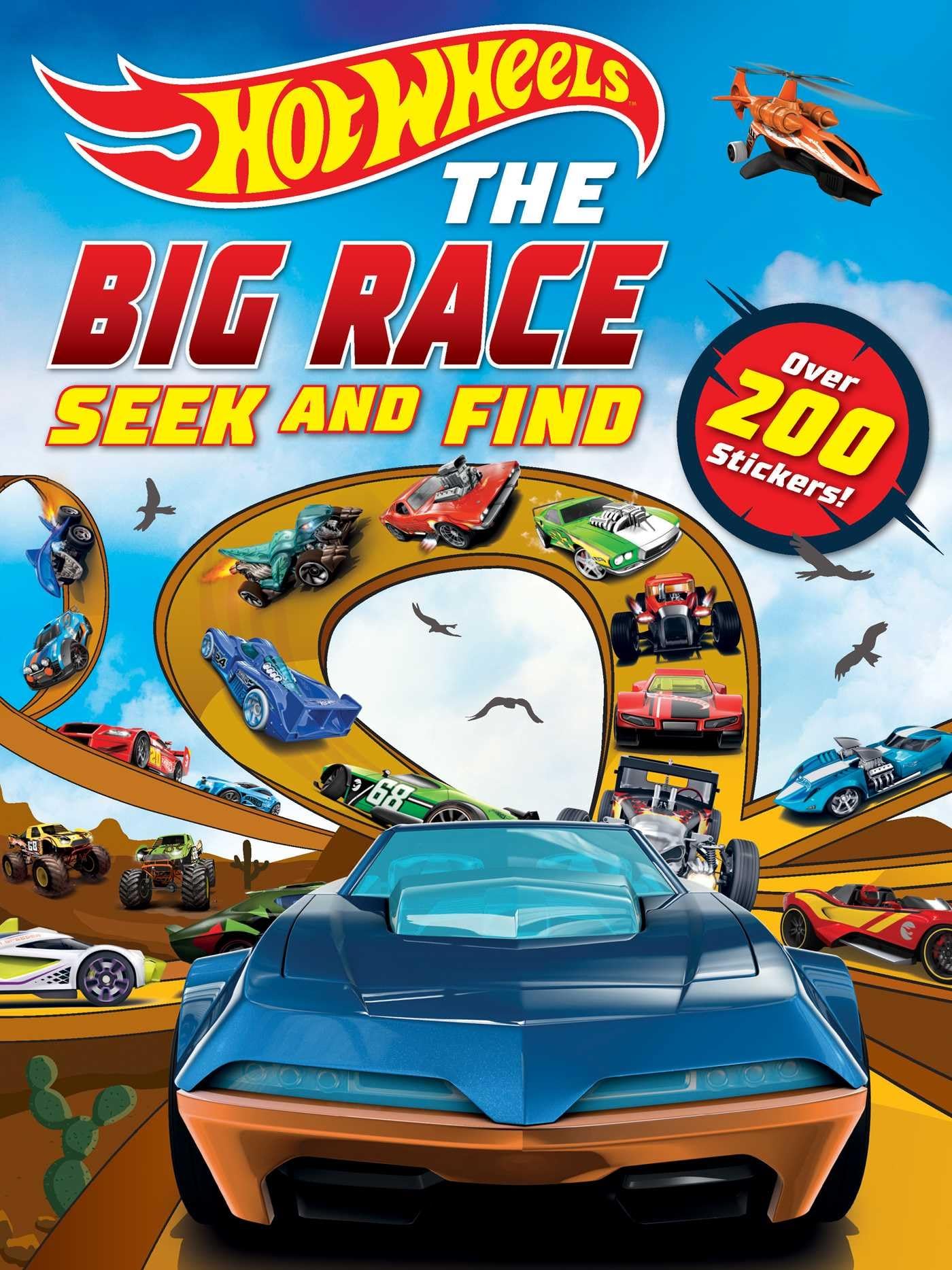 Hot Wheels: The Big Race Seek and Find: 100% Officially Licensed by Mattel, Over 200 Stickers, Perfect for Car Rides for Kids Ag