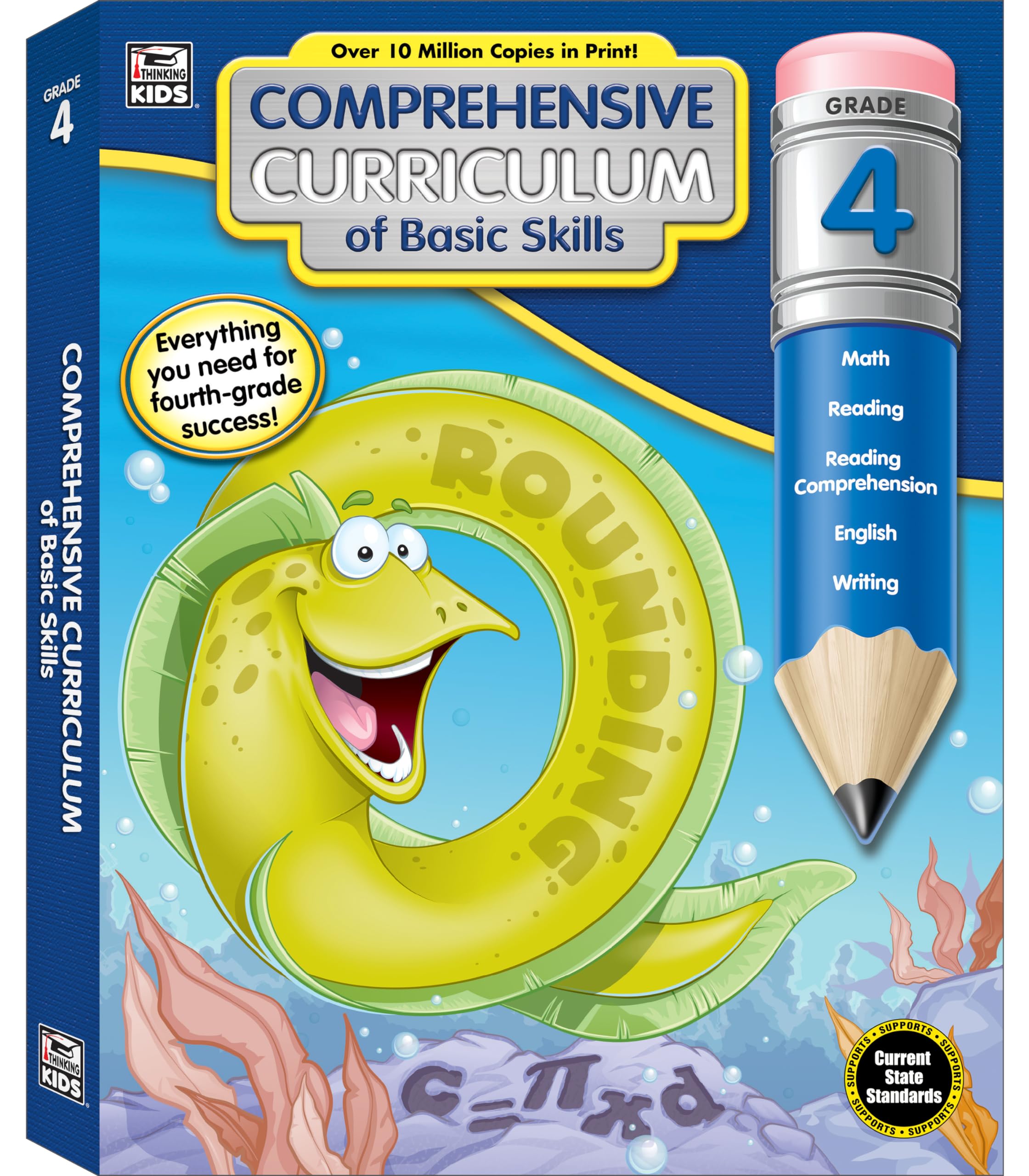 Carson Dellosa Comprehensive Curriculum of Basic Skills 4th Grade Workbook, Reading Comprehension, Language Arts, Spelling, Gram