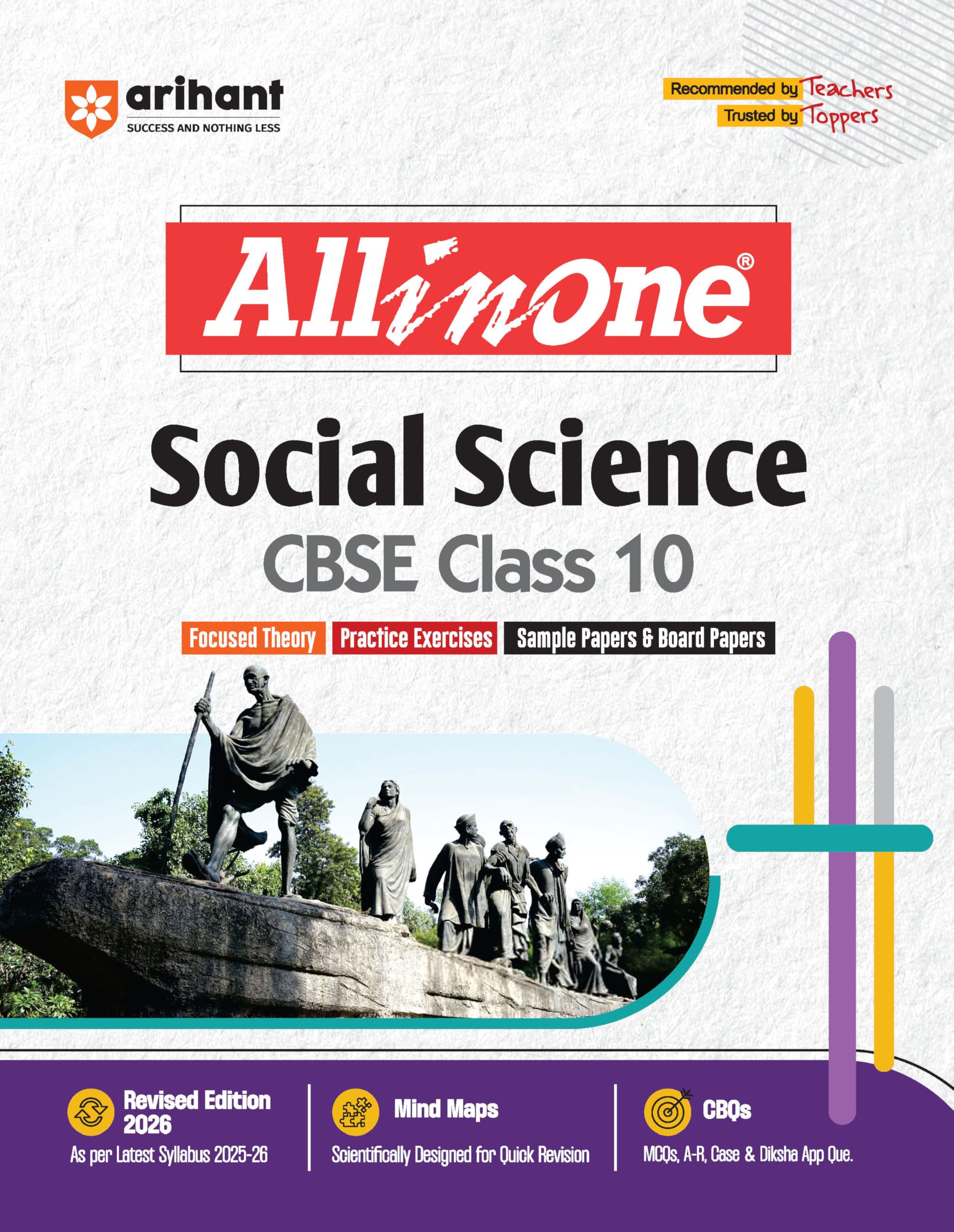 Arihant All In One Social Science Class 10 For Cbse Exams 202526 | Revised Edition As Per Latest Syllabus I Mind Maps, Cbqs, Fo