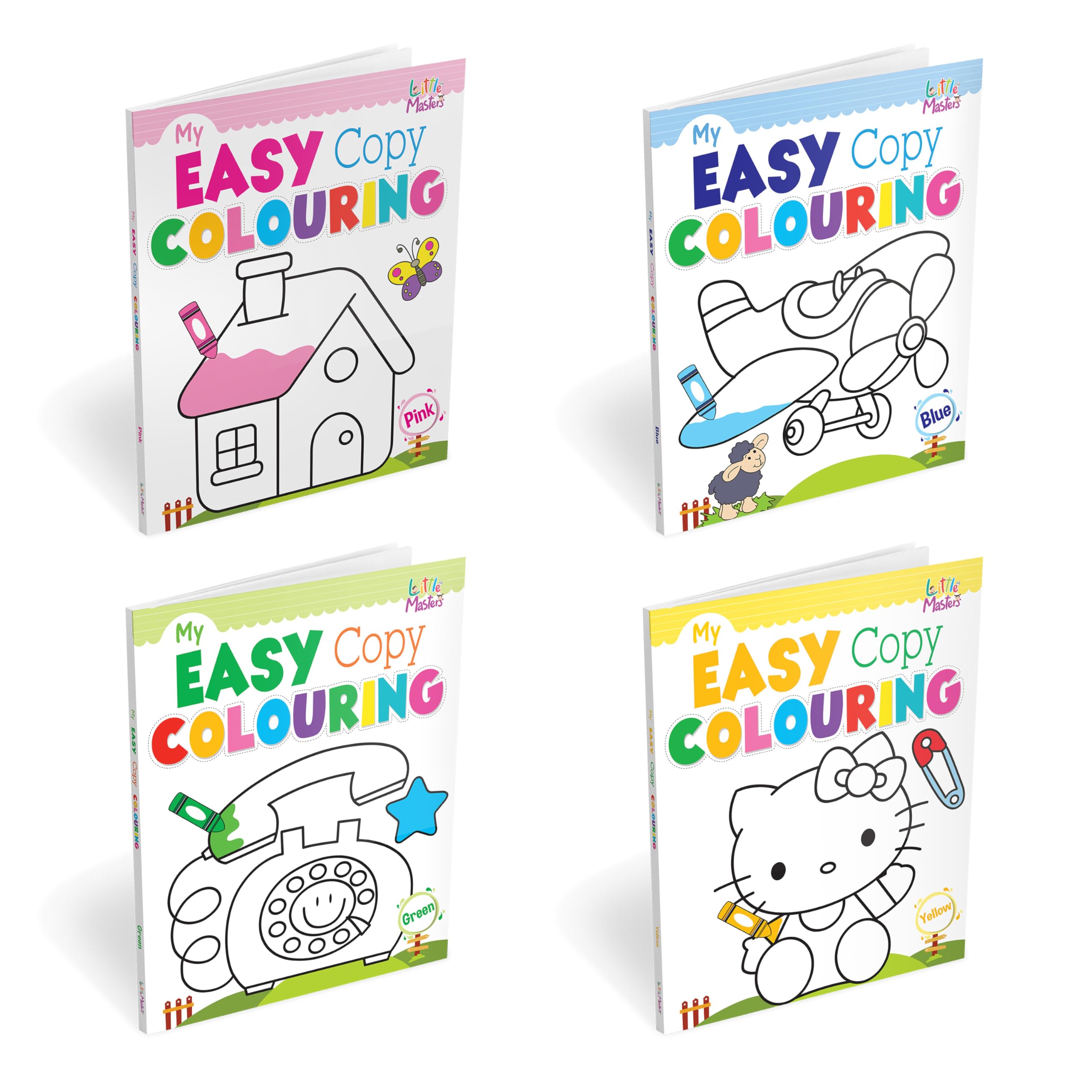 My Easy Copy Colouring Combo Pack of 4 Books (PinkBlueGreenYellow)