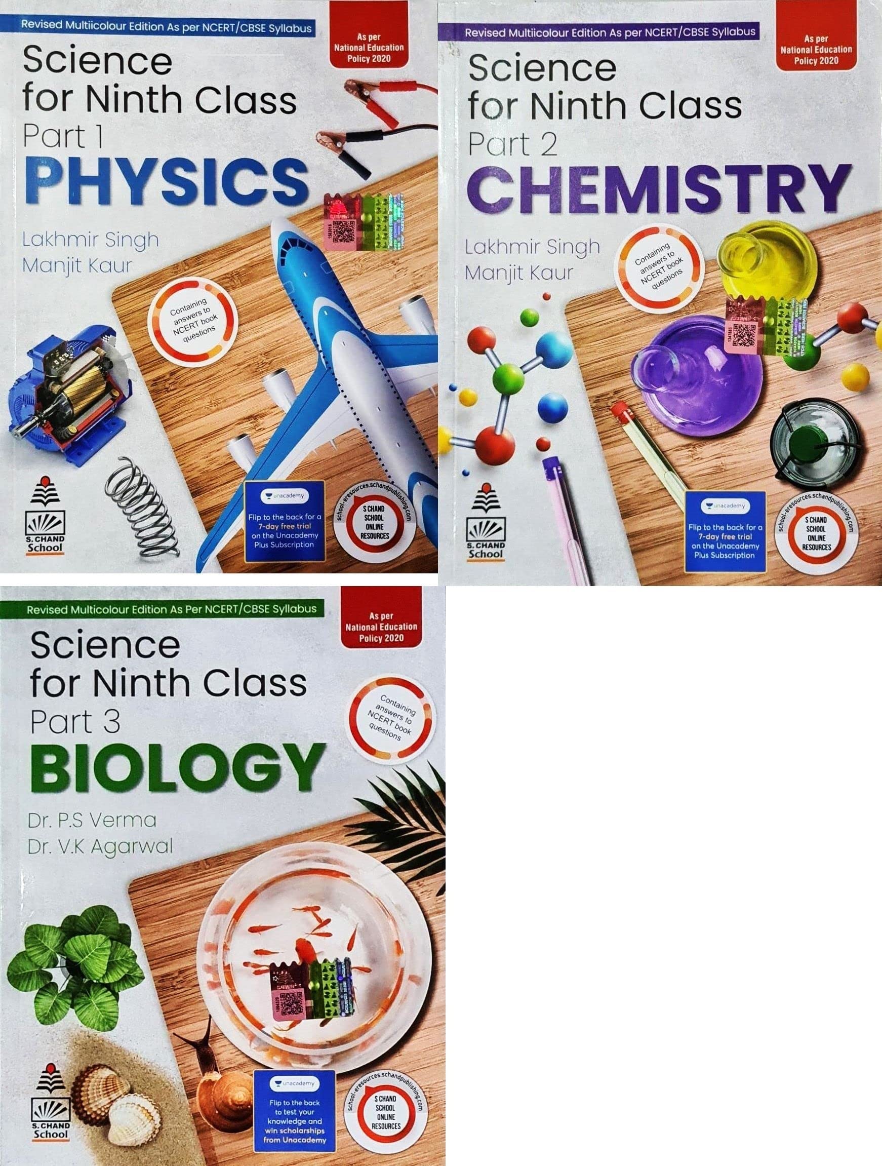 Combo Pack: Lakhmir Singh Class 9 Science (Biology, Physics, Chemistry)  Examination 202223