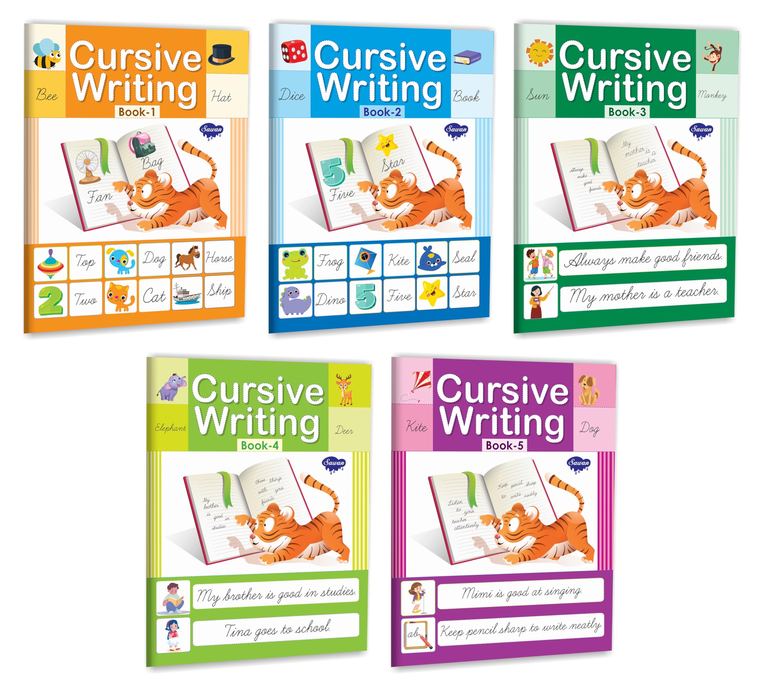 Cursive Writing Books 1 To 5 | Pack Of 5 Books