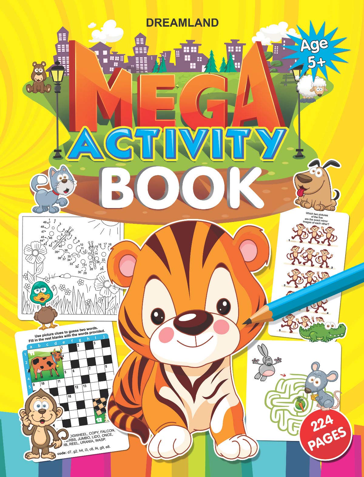 Mega Activity Book for Kids Ages 58 | 224 Pages of Fun Educational Activities Including Mazes, Patterns, DottoDot, Colouring,