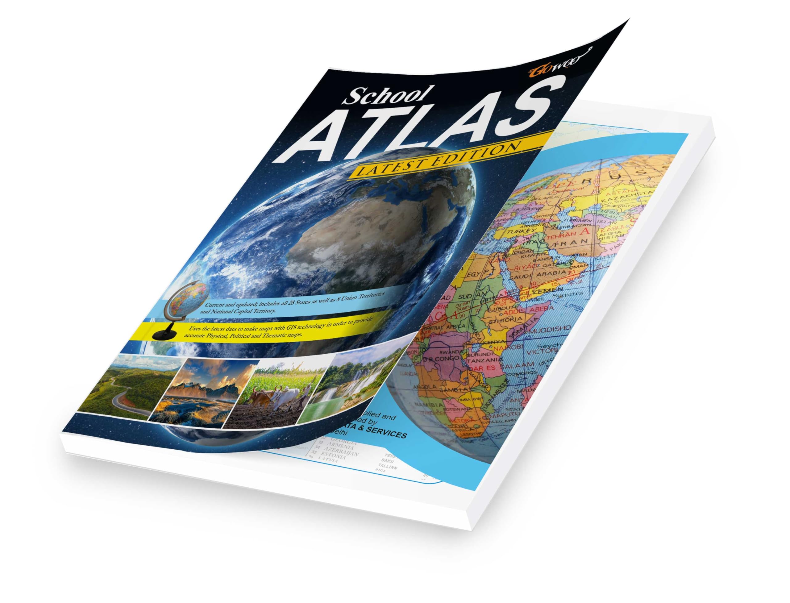 School Atlas  Updated Edition | Maplitho | Designed for Students | Covers Indian Geography, World Maps & Current Global Boundar