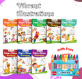 My First Copy to Colour  Alphabet, Animals, Birds, Flowers and more with 10 WAX CRAYONS : skill development book, Toddler colou
