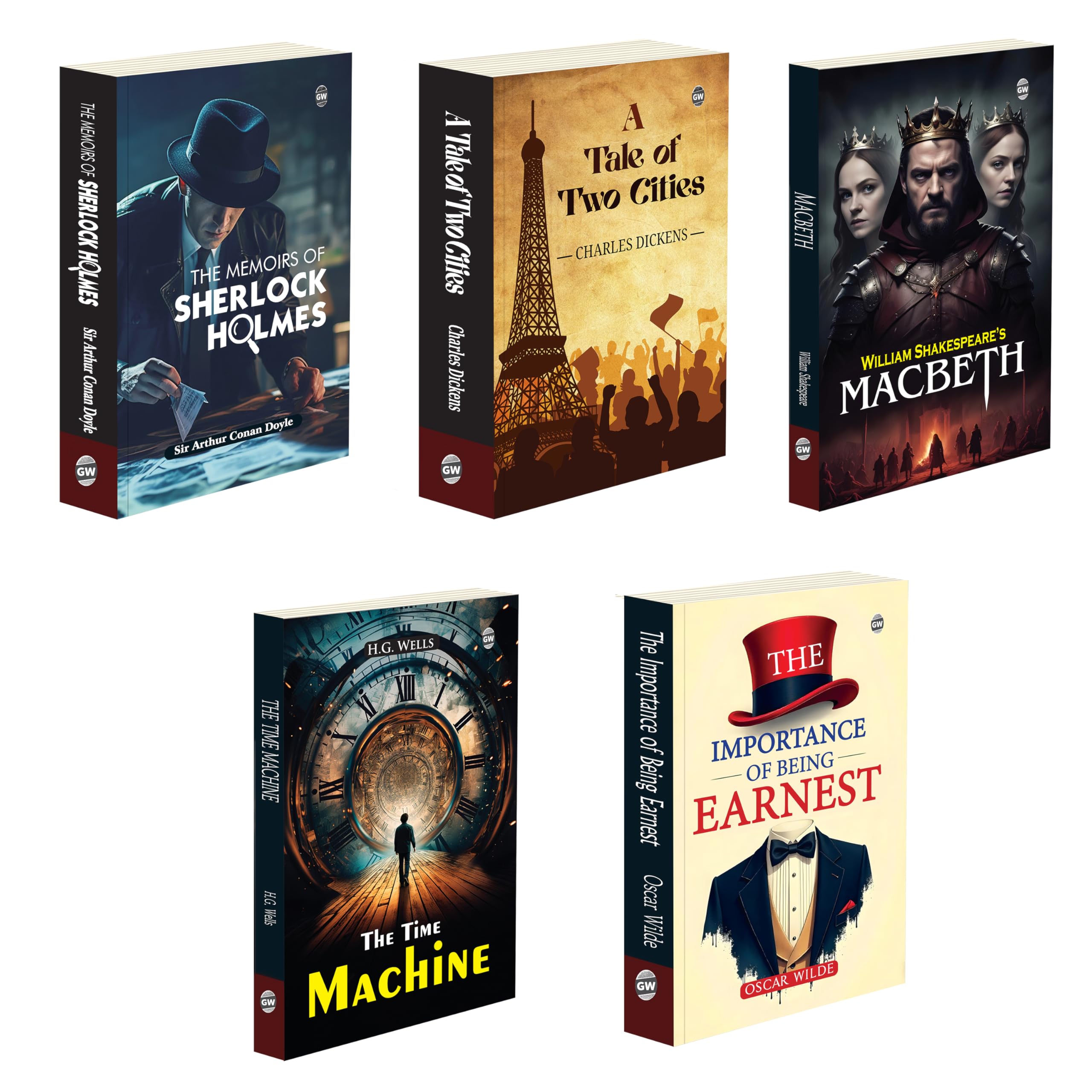 The Memoirs Of Sherlock Holmes, A Tale Of Two Cities, Macbeth and more : Classic literature combo, detective mystery set, Shake