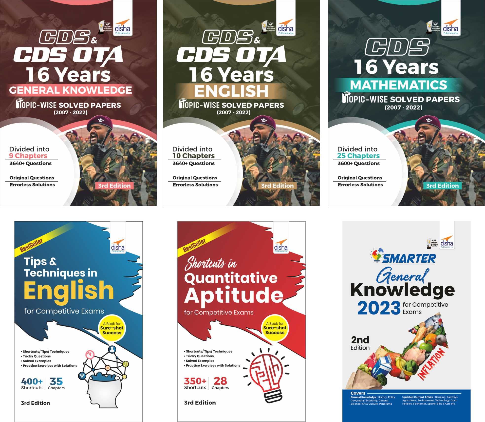 Cds 16 Years Mathematics, English & General Knowledge TopicWise Solved Papers (2007  2022) With Smarter Gk 2023 + Shortcuts Qu
