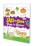 ALL IN ONE COPY TO COLOUR BOOK : Toddler colouring book, Educational colouring book for kids, Easy colouring book for little kid
