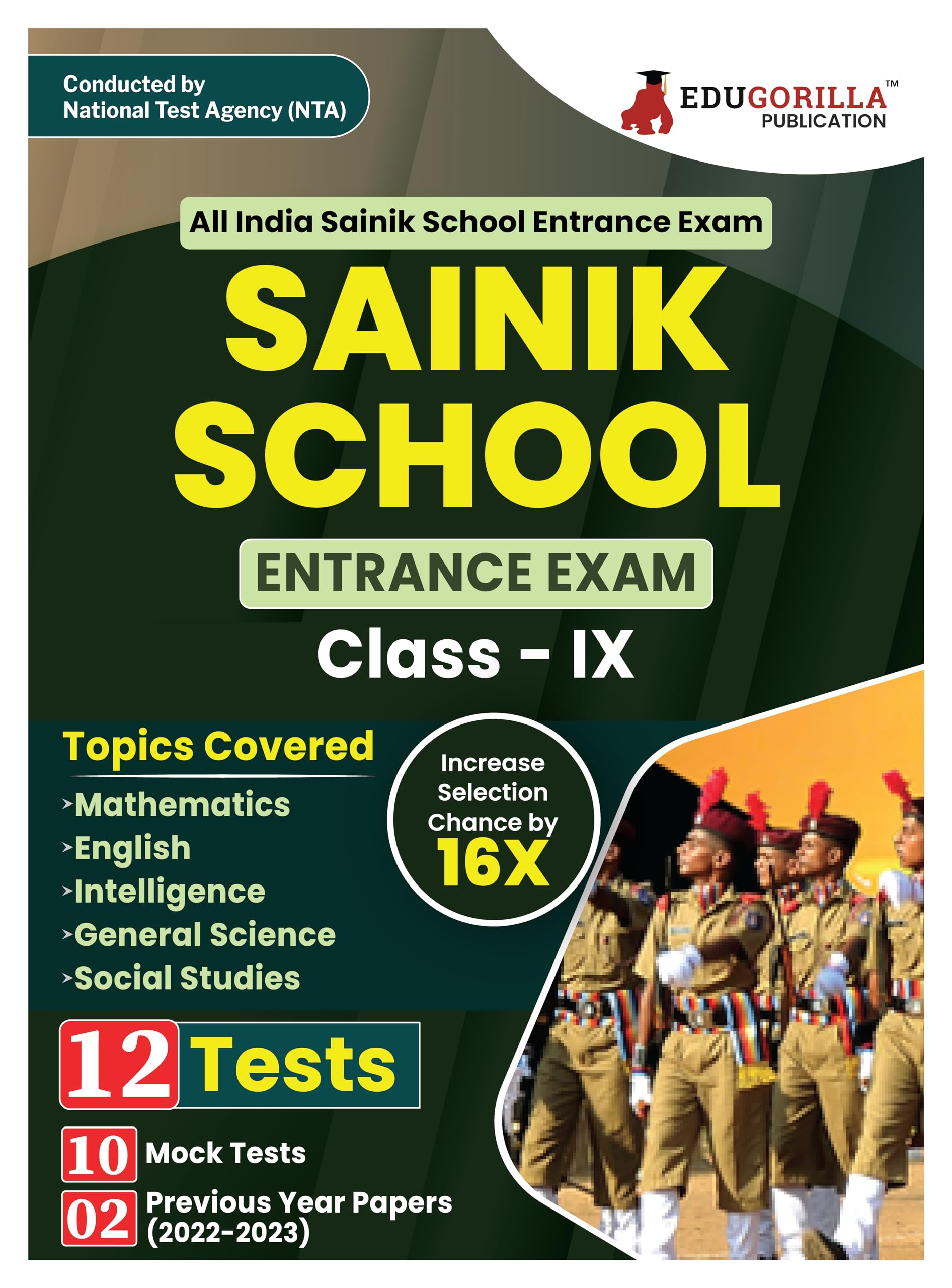 Sainik School Entrance Exam Class Ix Book 2024  10 Mock Tests And 2 Previous Year Papers (1800 Solved Mcq) With Free Access To 