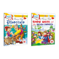 Set Of 2 Sticker Activity Books, Sticker Key Words Fairy Tales, Pinocchio And Snow White And The Seven Dwarfs (With Sticker Spre