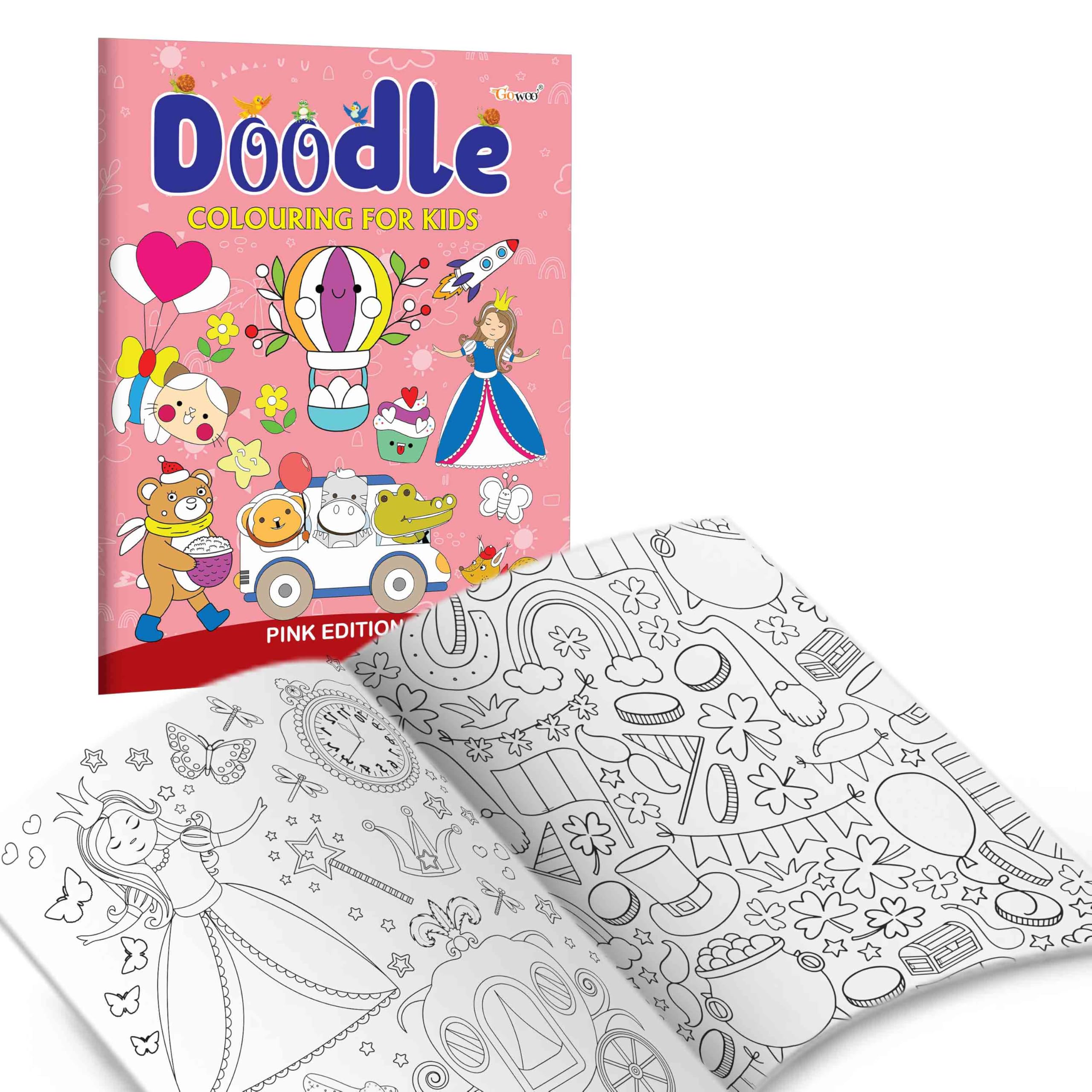 Doodle Colouring for Kids  Pink Edition : Adorable Colouring Designs for Kids, Delightful Doodle Artwork Book, Relaxing Colour
