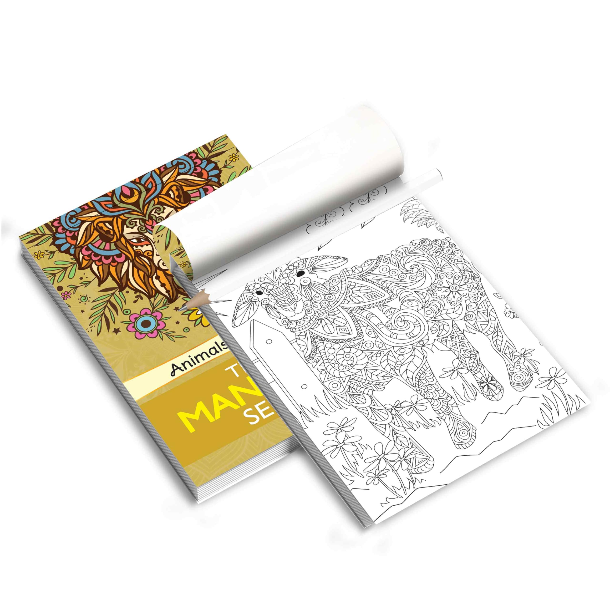 Animals  The Mandala Series : Elegant Animal Mandala Patterns, stress free mandala art, Colouring Book for Adults, Wildlife in