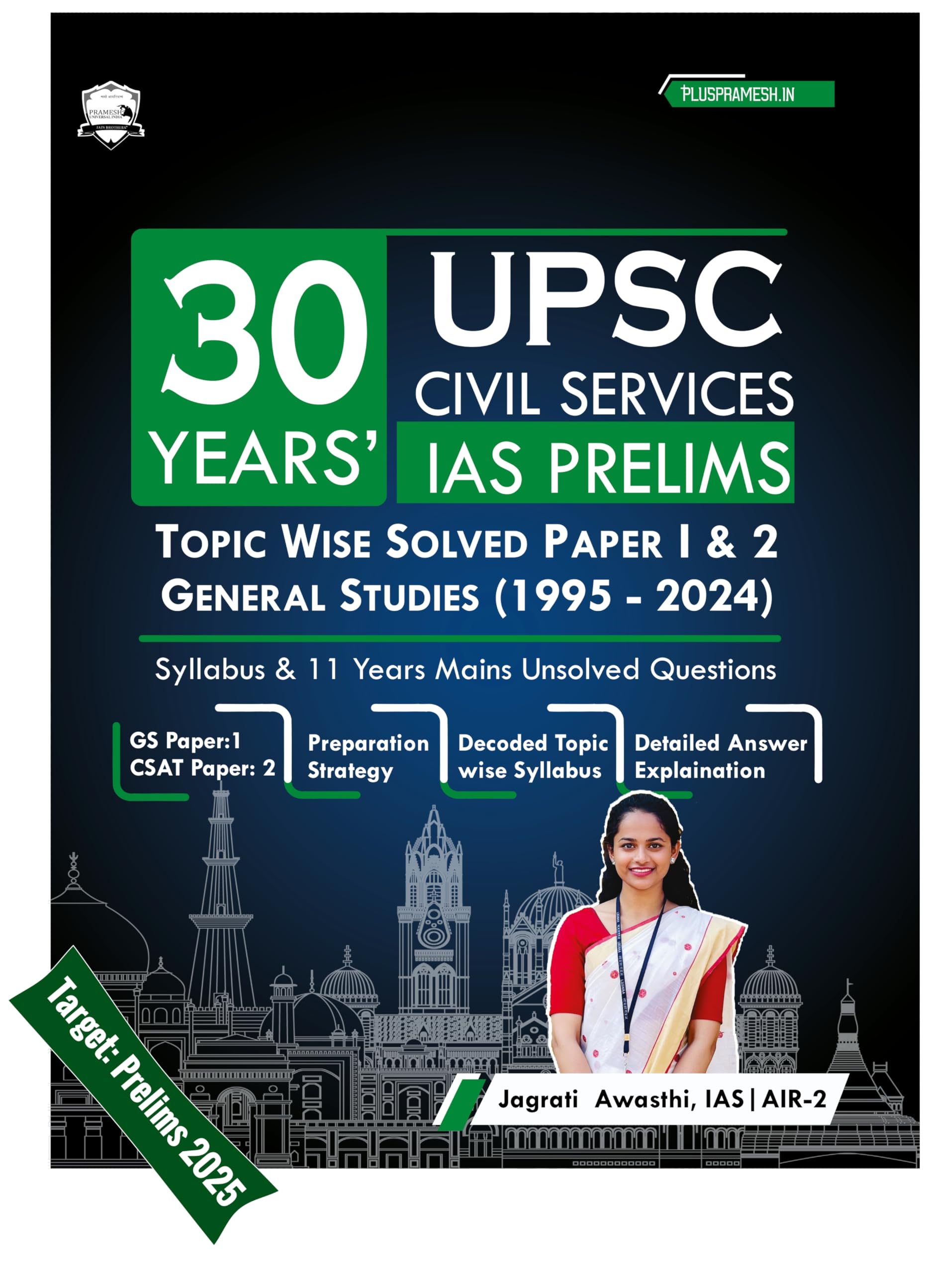 30 Previous Years UPSC Civil Services IAS Prelims Topicwise Solved Papers 1 & 2 (1995  2024)