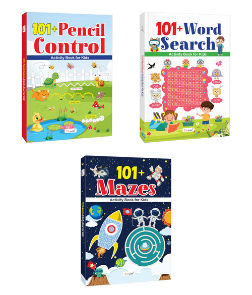 101+ Word Search, Mazes and Pencil Control Activity Book for Kids : Fun Learning Activities , Kids Workbook , Childrens book f