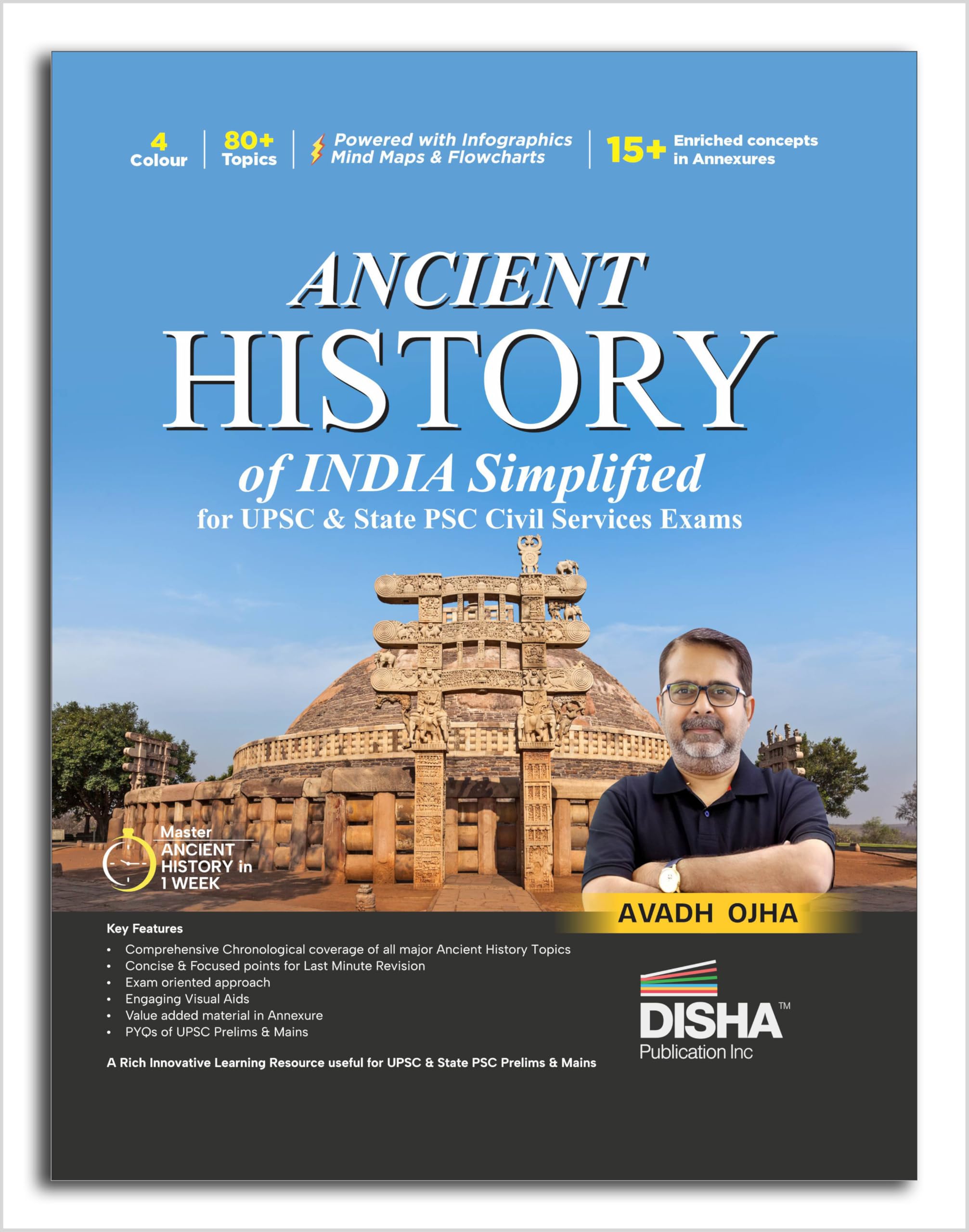 Disha Ancient History Of India Simplified By Avadh Ojha For Upsc & State Psc Civil Services Exams | 4 Color Book Powered With In