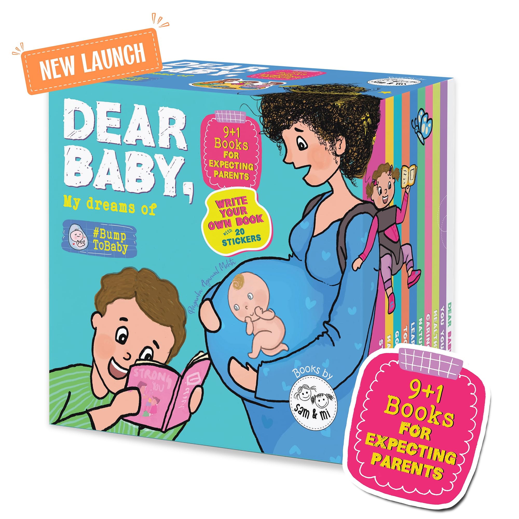 DEAR BABY, MY DREAMS OF Keepsake Box Set for New & Expecting Parents | 9 Books to Read to Bump + 1 DIY First Book to Baby + Stic