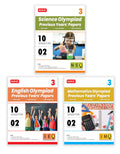 MTG Class3 IMONSOIEO Olympiad 10 Previous Years Papers (20242020 Set A & B) Mathematics, Science & English (Set of 3 Books) 