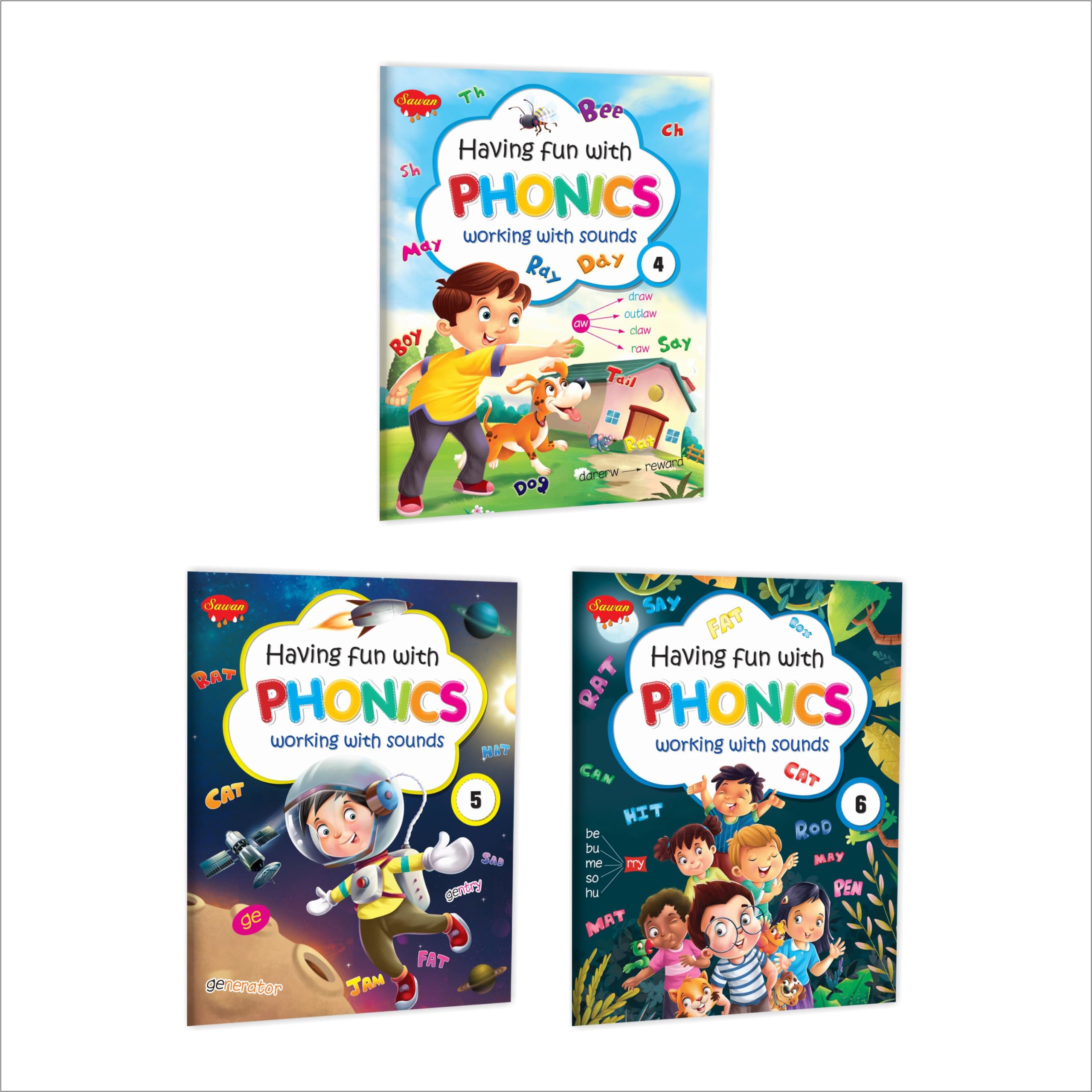 Sawan Having Fun With Phonics4, 5 And 6 | Pack Of 3 Books