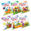 Inikao Colouring Books For Kids | Pack Of 6 Crayon Cartoon Coloring Books For Children Age 3+ Years (Cartoon Colouring Books Col