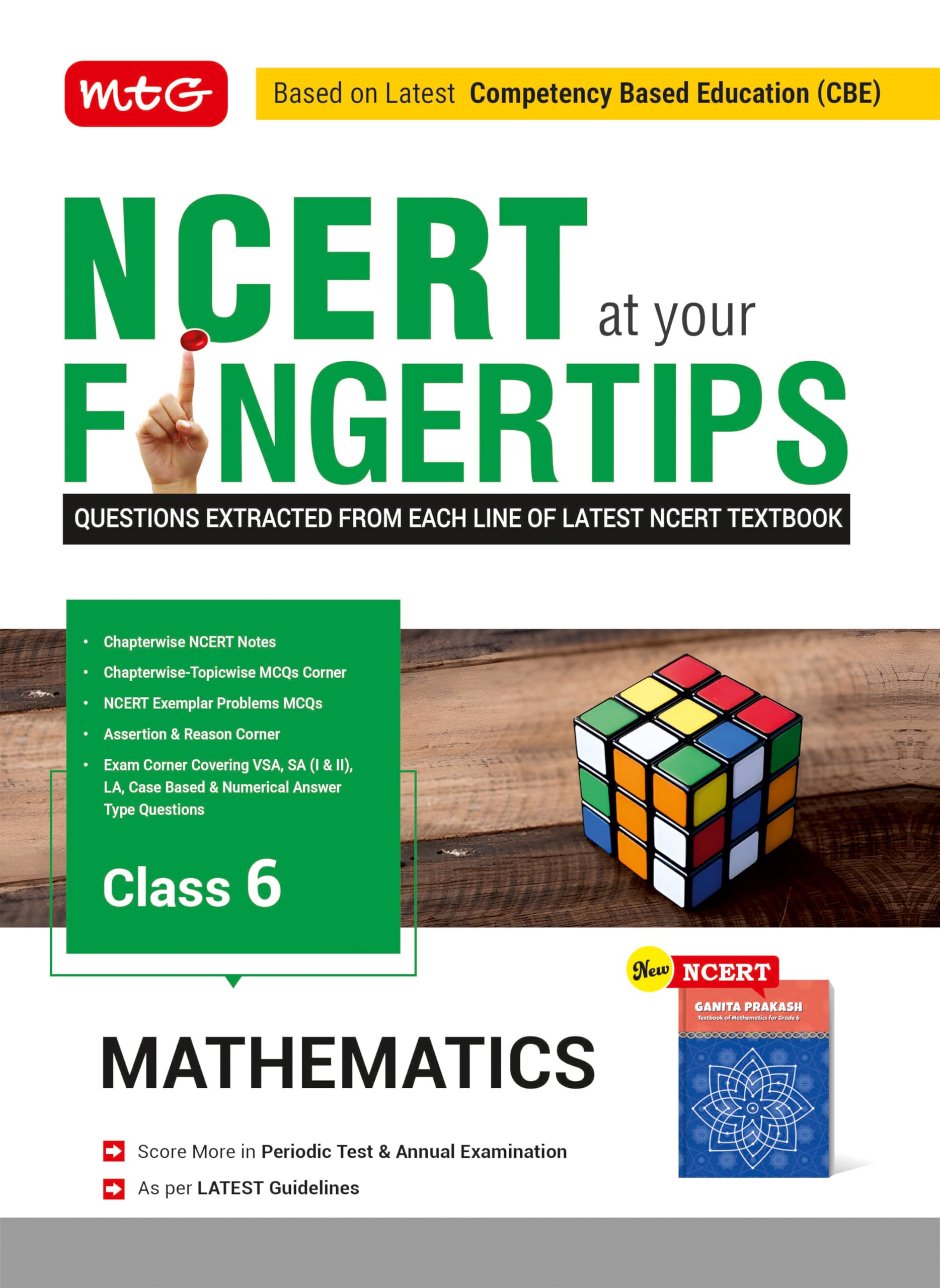 MTG Class6 NCERT at your Fingertips Mathematics  Chapterwise Topicwise Practice Corner, NCERT Exemplar Problems MCQs, NCERT No