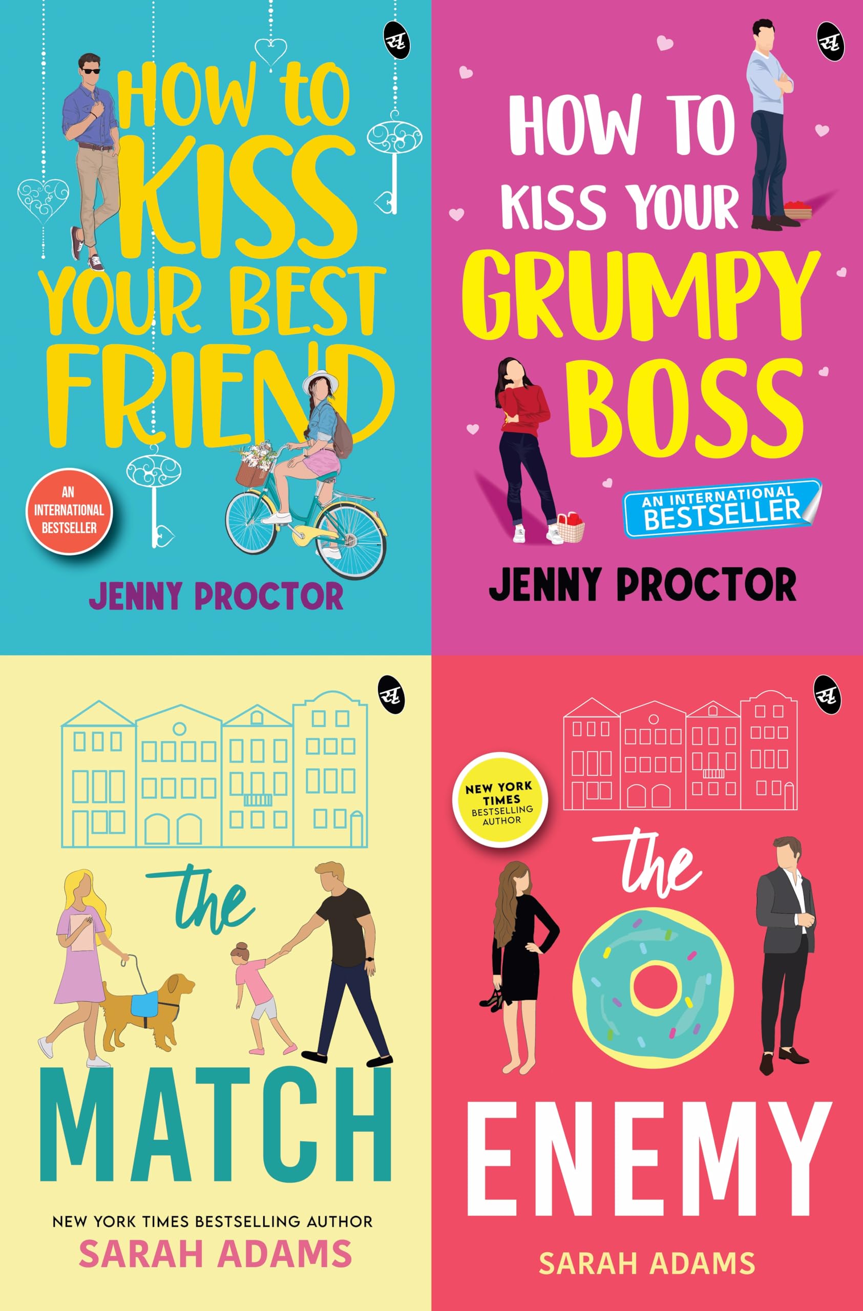 How to Kiss Your Best Friend I How to Kiss Your Grumpy Boss I The Match I The Enemy  Sarah Adams and Jenny Proctor Combo