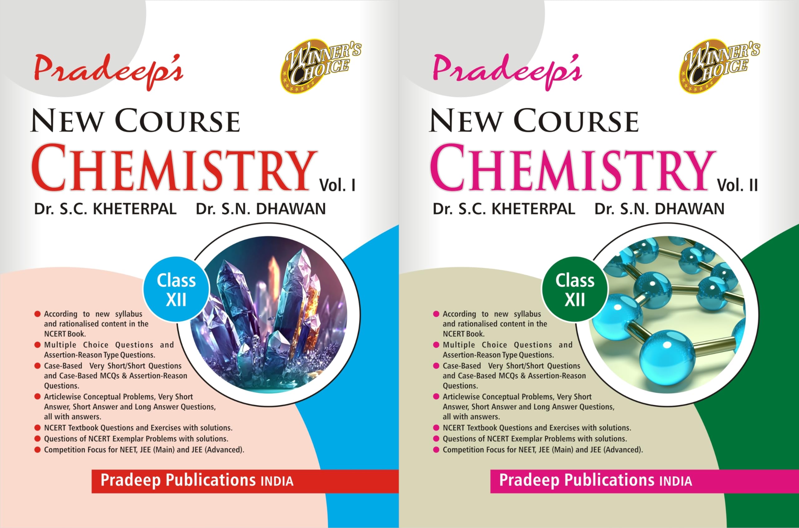 Pradeeps New Course Chemistry for Class 12 (Vol. 1 & 2) Examination 202425
