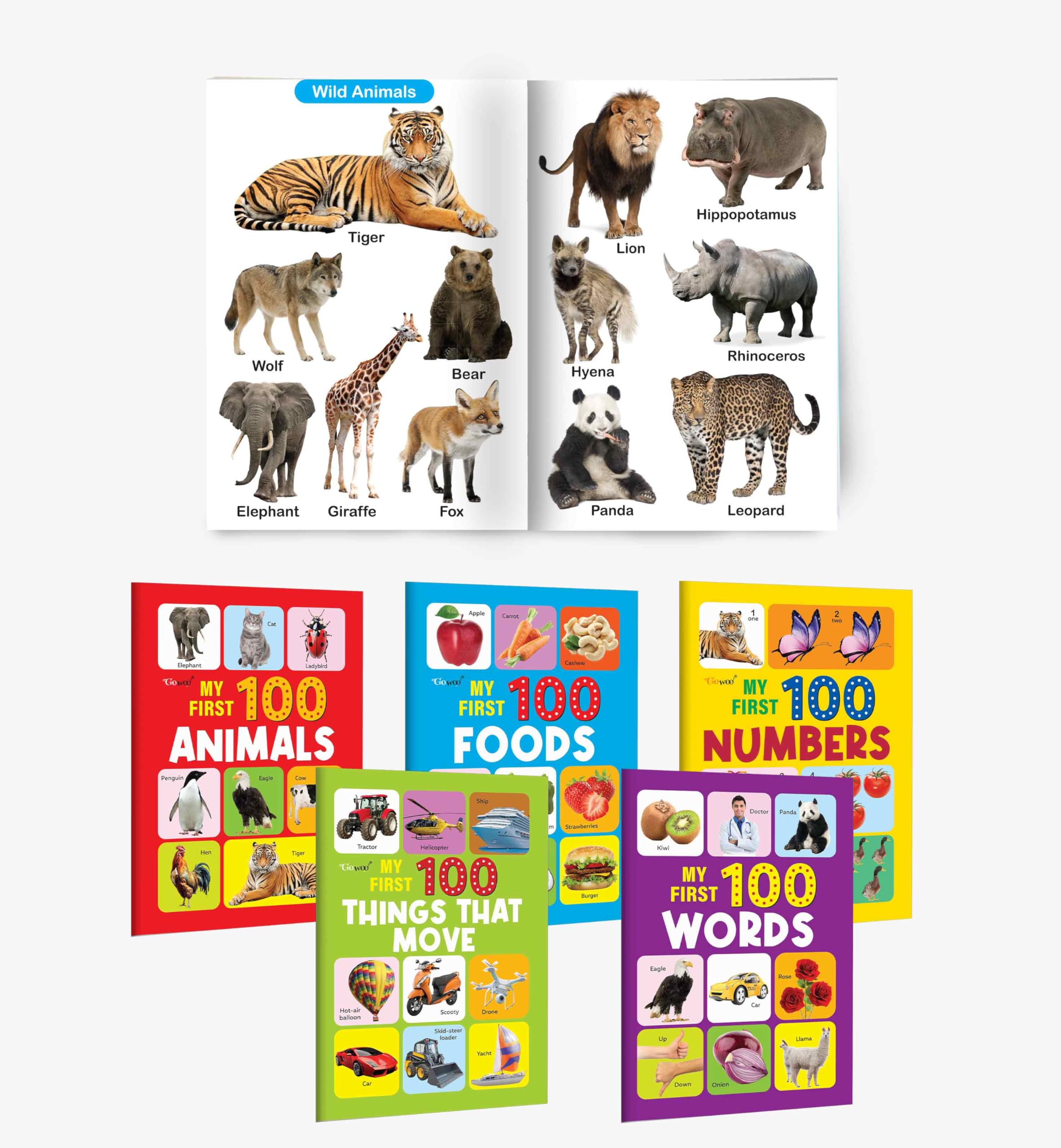 My First 100  Animals, Foods, Numbers, Things that Move and more : everyday words collection, bright image reference, beginner