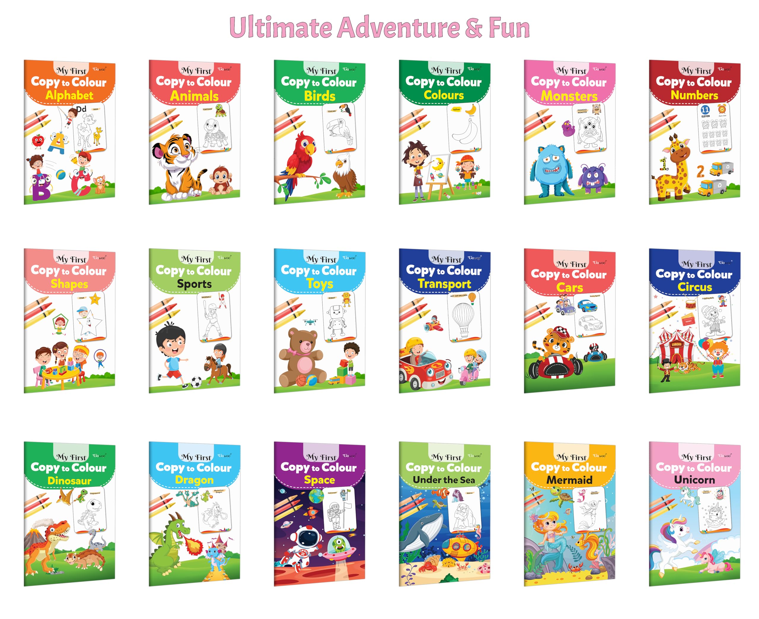 My First Copy to Colour  Alphabet, Animals, Birds, Colours and more : Preschool activity colouring, Creative learning workbook