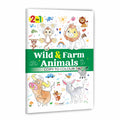 2 in 1 Wild & Farm Animals Copy to Colour : Wild Animal Colouring book, Creative Jungle artwork for kids, Farm Animal colouring