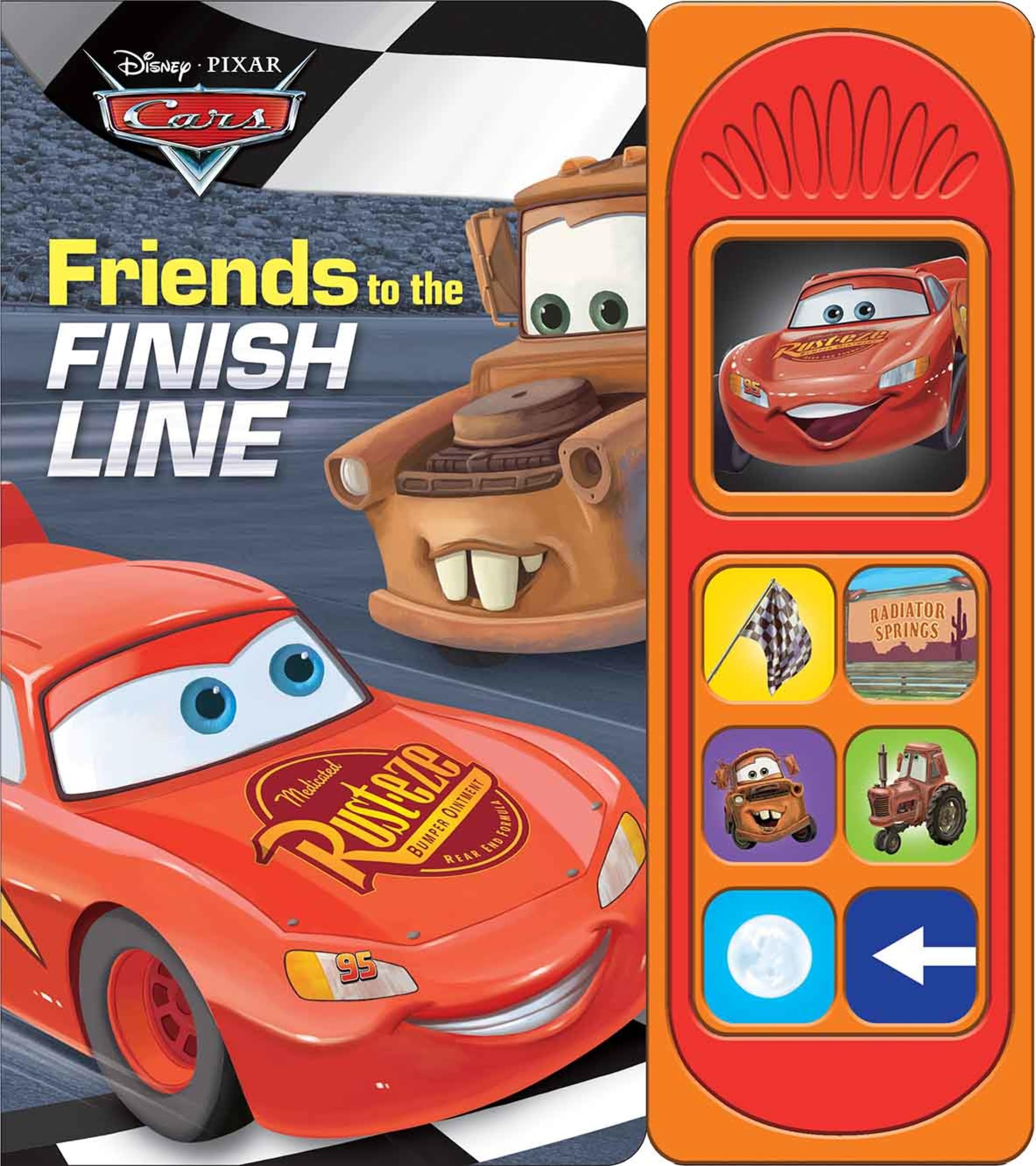 Disney Pixar Cars  Friends to the Finish Line 7Button Sound Book  Featuring Lightning McQueen and Mater  PI Kids
