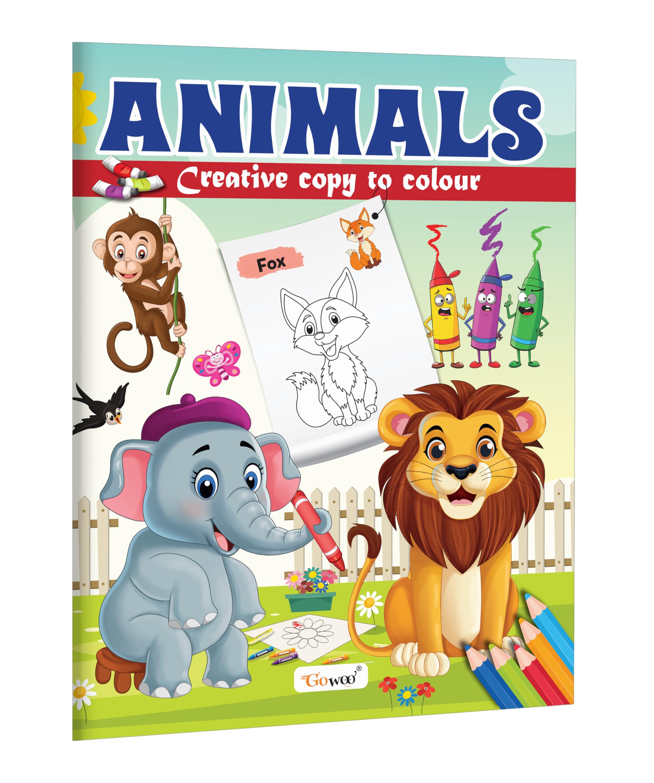 AnimalsCreative Copy to Colour : Fun Educational Coloring Book for Toddlers, Preschool Coloring Book for Beginners, Educational