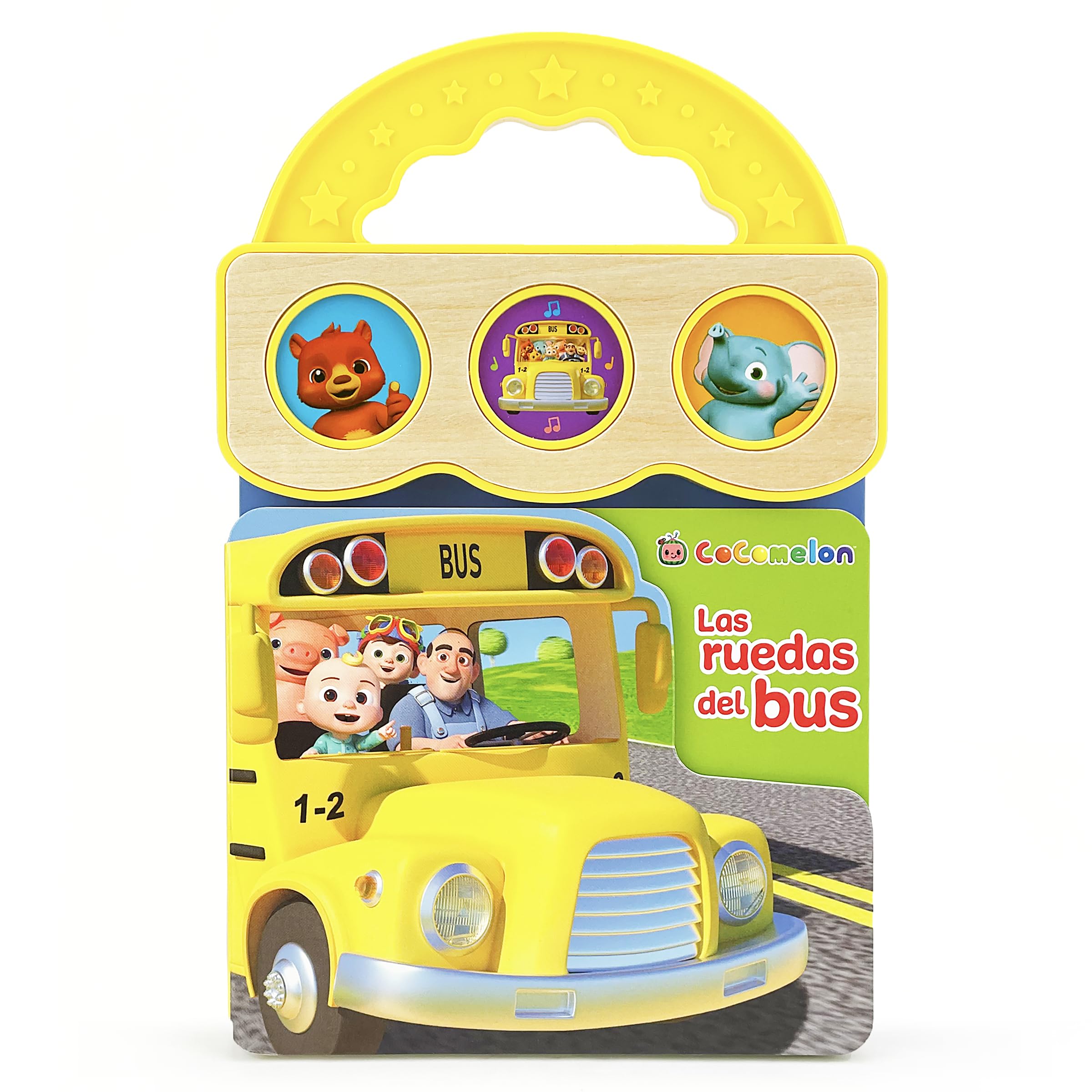 CoComelon Las ruedas del bus (Wheels on the Bus) 3Button Sound Board Book for Babies and Toddlers (Spanish Edition)